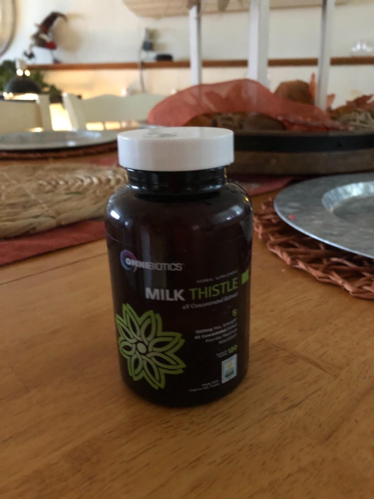 OmniBiotics Organic Milk Thistle Supplement 1500mg - 4X Concentrated Extract with Silymarin - High Potency Liver Detox & Support - 120 Vegan Capsules customer photo 1