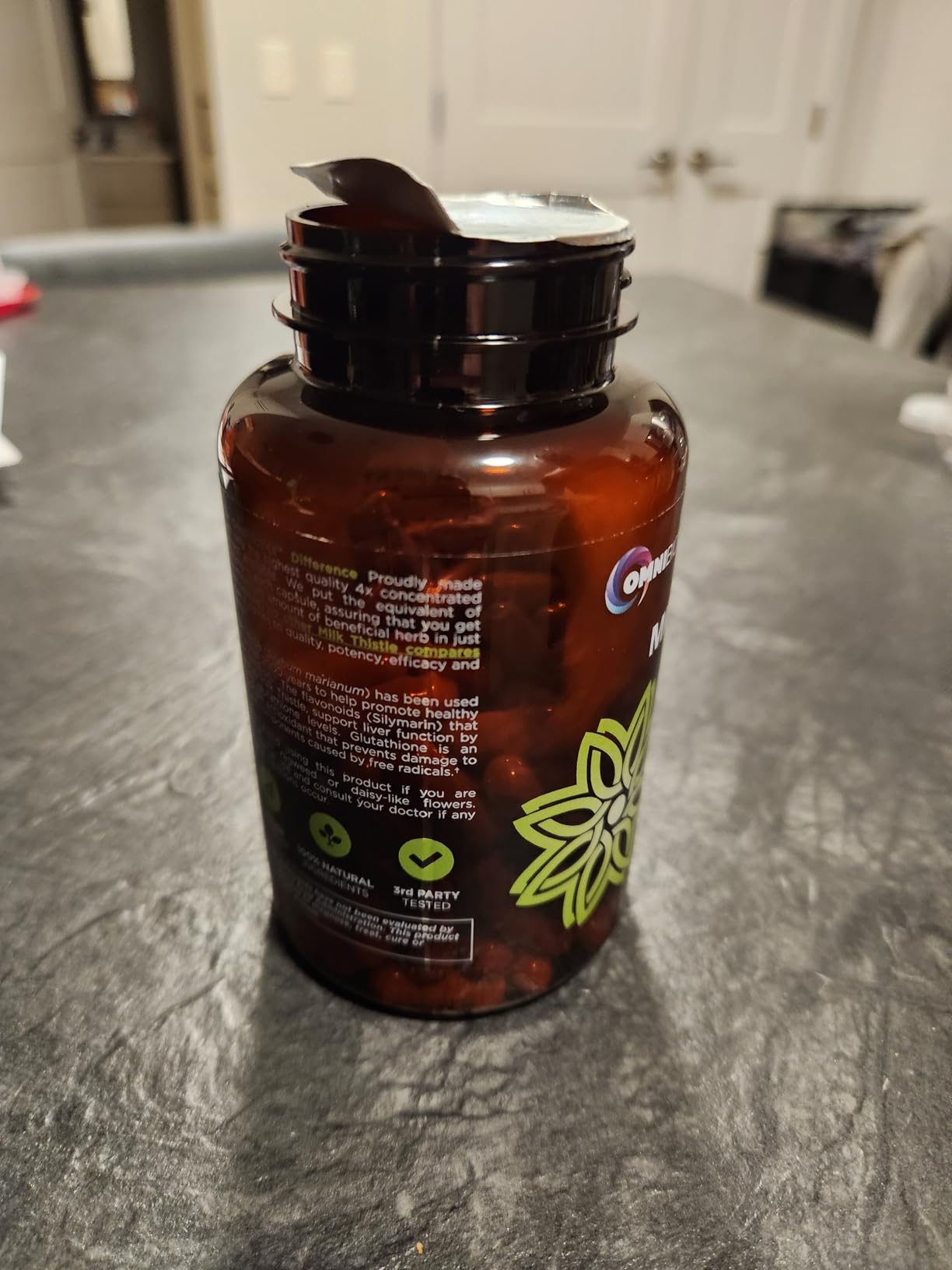 OmniBiotics Organic Milk Thistle Supplement 1500mg - 4X Concentrated Extract with Silymarin - High Potency Liver Detox & Support - 120 Vegan Capsules customer photo 2