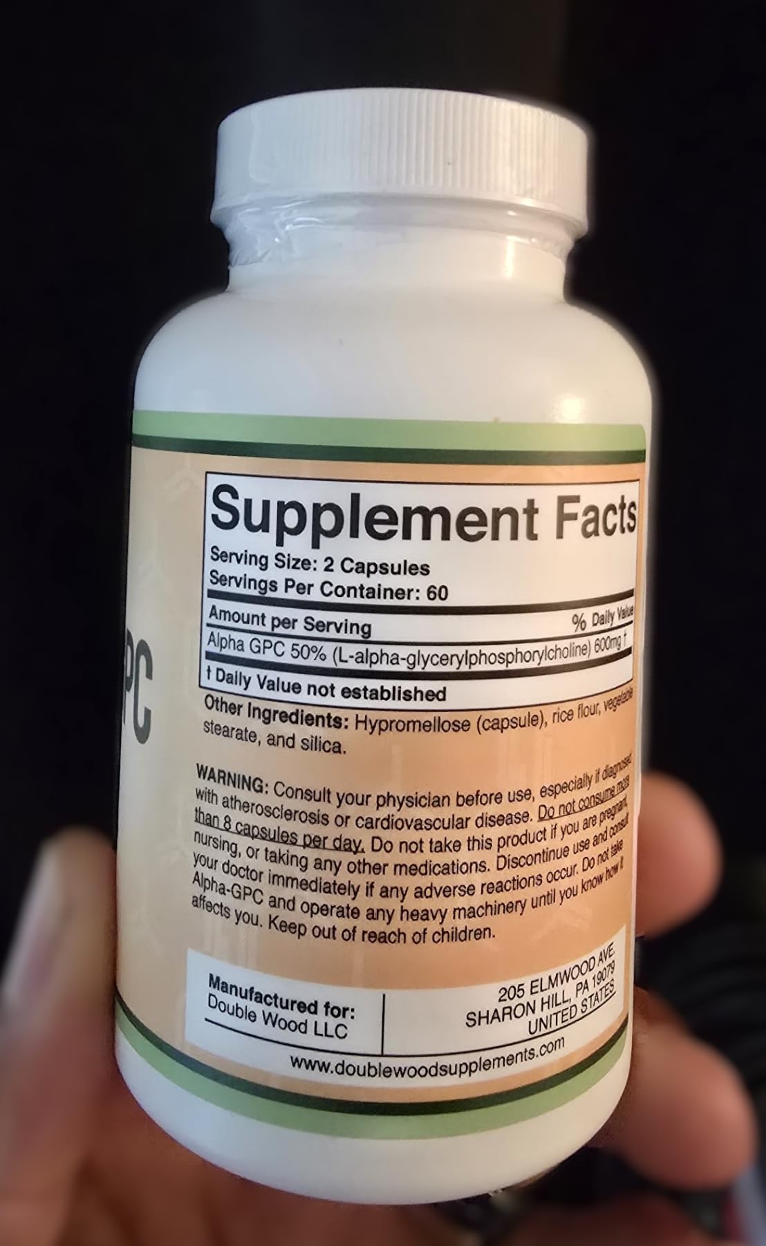 Alpha GPC Choline 600mg, Cognitive Memory + Focus Support, 60 Capsules | Brain, Memory + Focus Supplement, Acetylcholine Precursor, 300mg Active Choline per Capsule, Pre-Workout, Third Party Tested customer photo 2