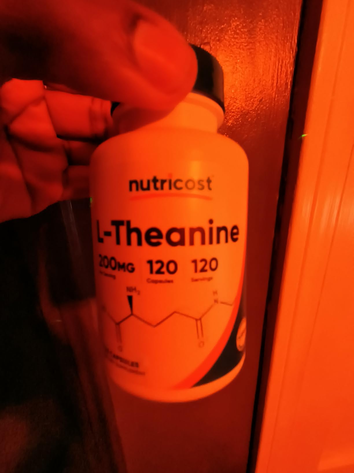 Nutricost L-Theanine 200mg, 120 Capsules, Double Strength, Gluten Free | GMO-Free customer photo 1