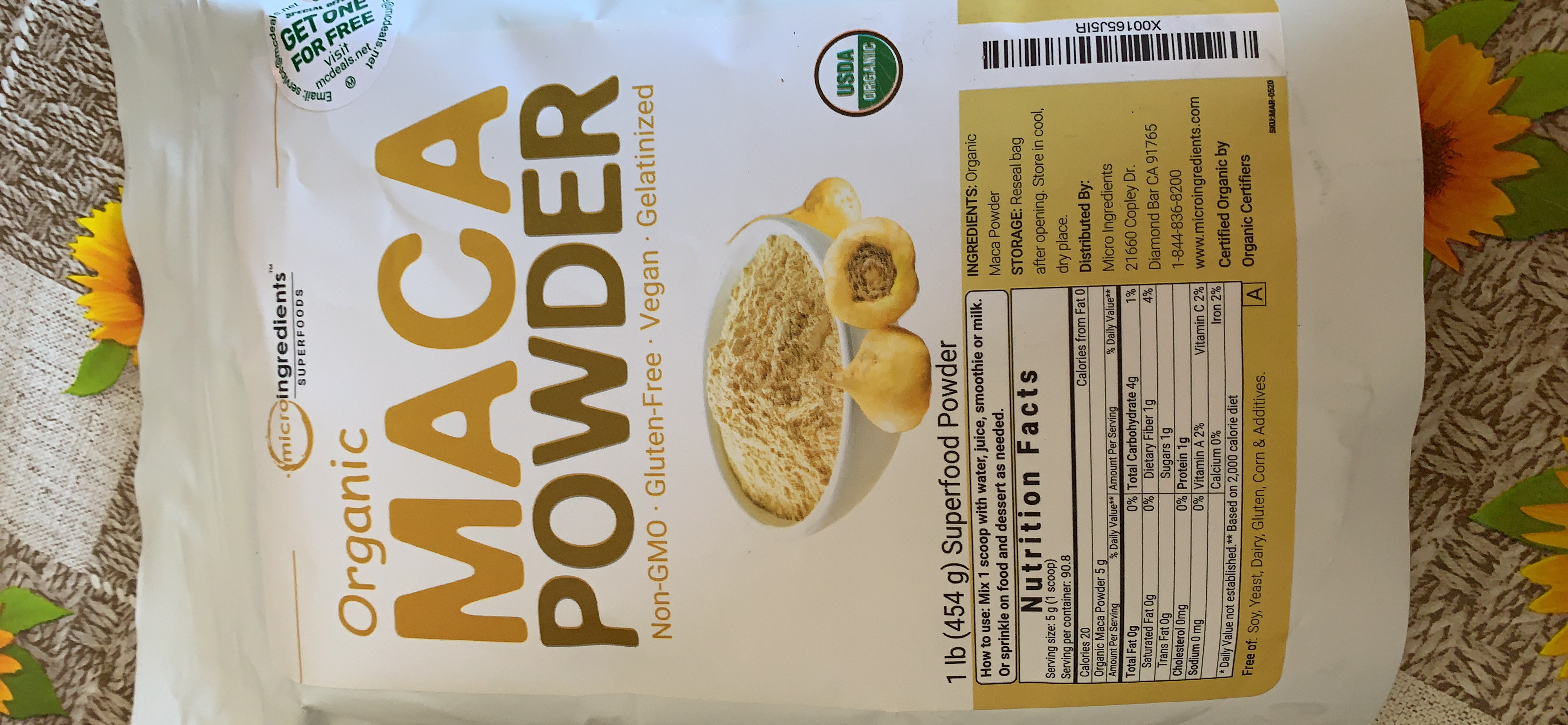 Micro Ingredients Organic Maca Root Powder, 2 Pound, Gelatinized for Better Absorption, Rich in Antioxidants, No GMOs, Vegan Friendly and Peru Origin customer photo 1