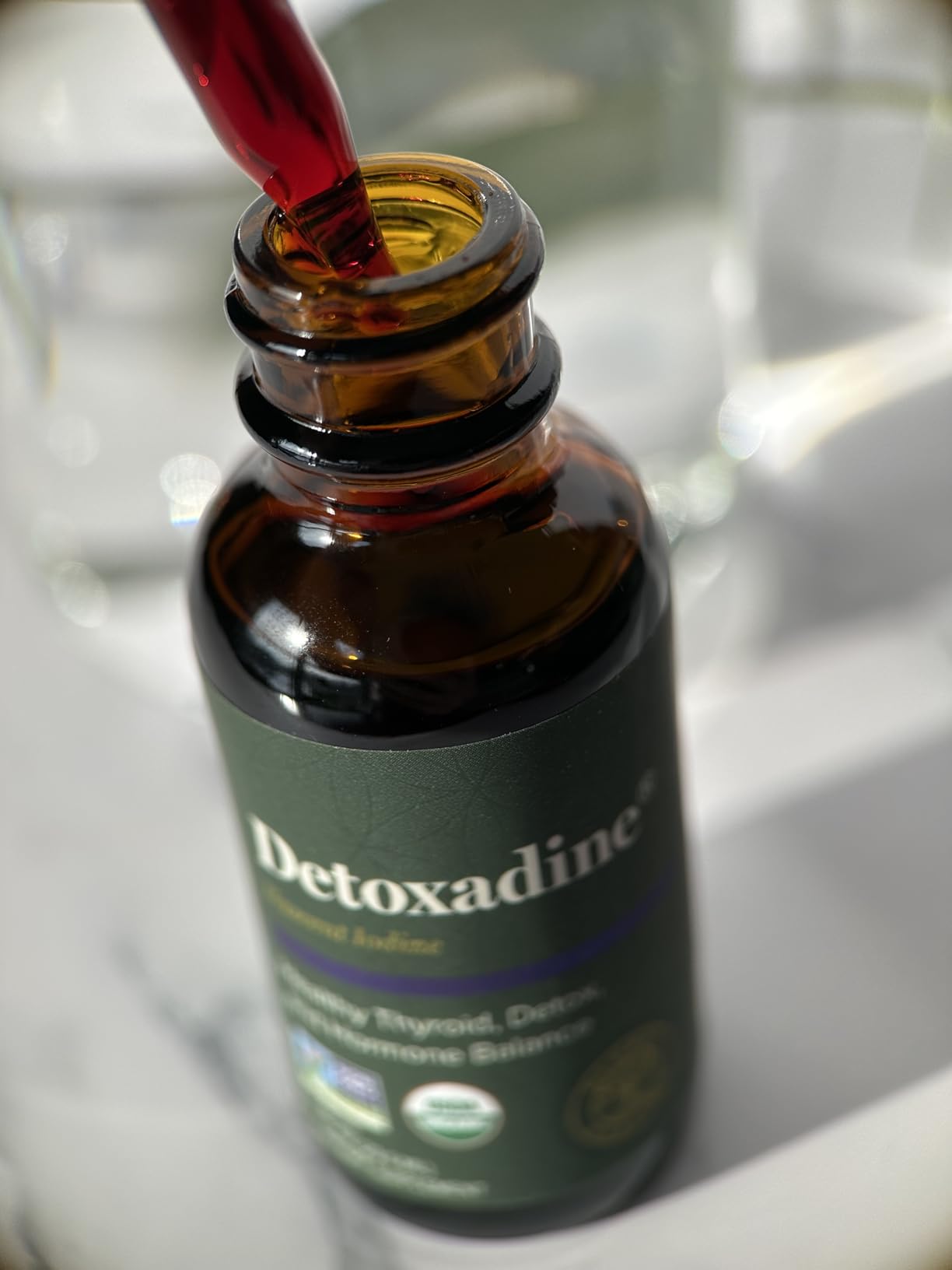 Global Healing Center - Detoxadine - Organic Nascent Liquid Iodine Supplement Drops for Thyroid Support, Detox Cleanse, and Metabolism - Non-GMO, Vegan, 200 Servings Iodine Drops (1 Oz) customer photo 1