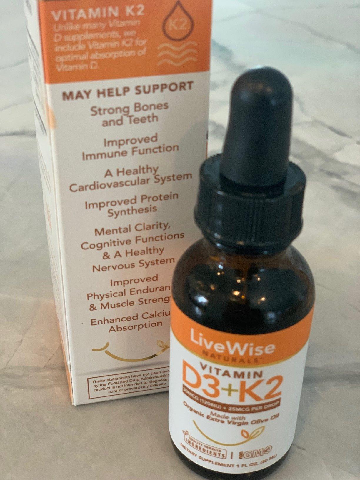 Vitamin D3 K2 Drops for Adults, Ultra Concentrated | 930 Drops, 1208 IU Vitamin D3, 25 MCG (MK-7), Fast Absorption, Customizable Micro-Dosing Dropper for Calcium & Bone Support customer photo 1