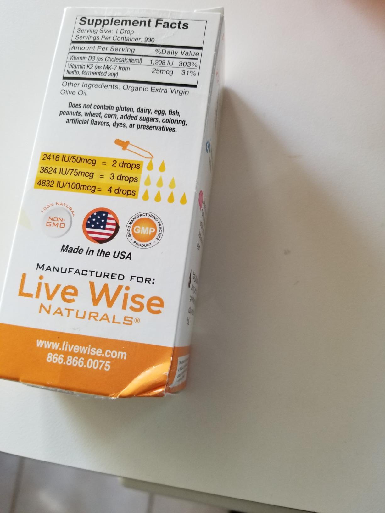 Vitamin D3 K2 Drops for Adults, Ultra Concentrated | 930 Drops, 1208 IU Vitamin D3, 25 MCG (MK-7), Fast Absorption, Customizable Micro-Dosing Dropper for Calcium & Bone Support customer photo 2