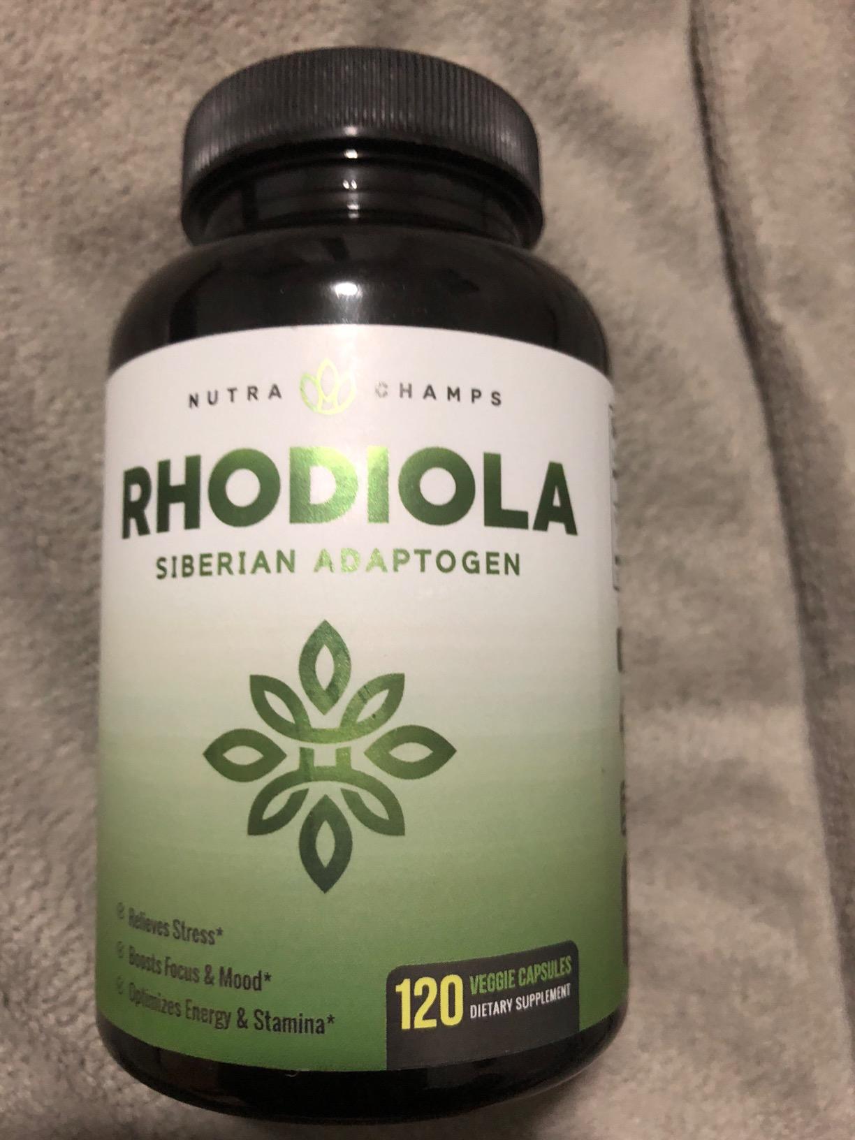 NutraChamps Rhodiola Rosea Supplement 600mg | 120 Vegan Capsules | Rhodiola Rosea Extract for Energy, Stress Relief, Mood and Focus | Adaptogenic Root with Rosavin & Salidrosides customer photo 1