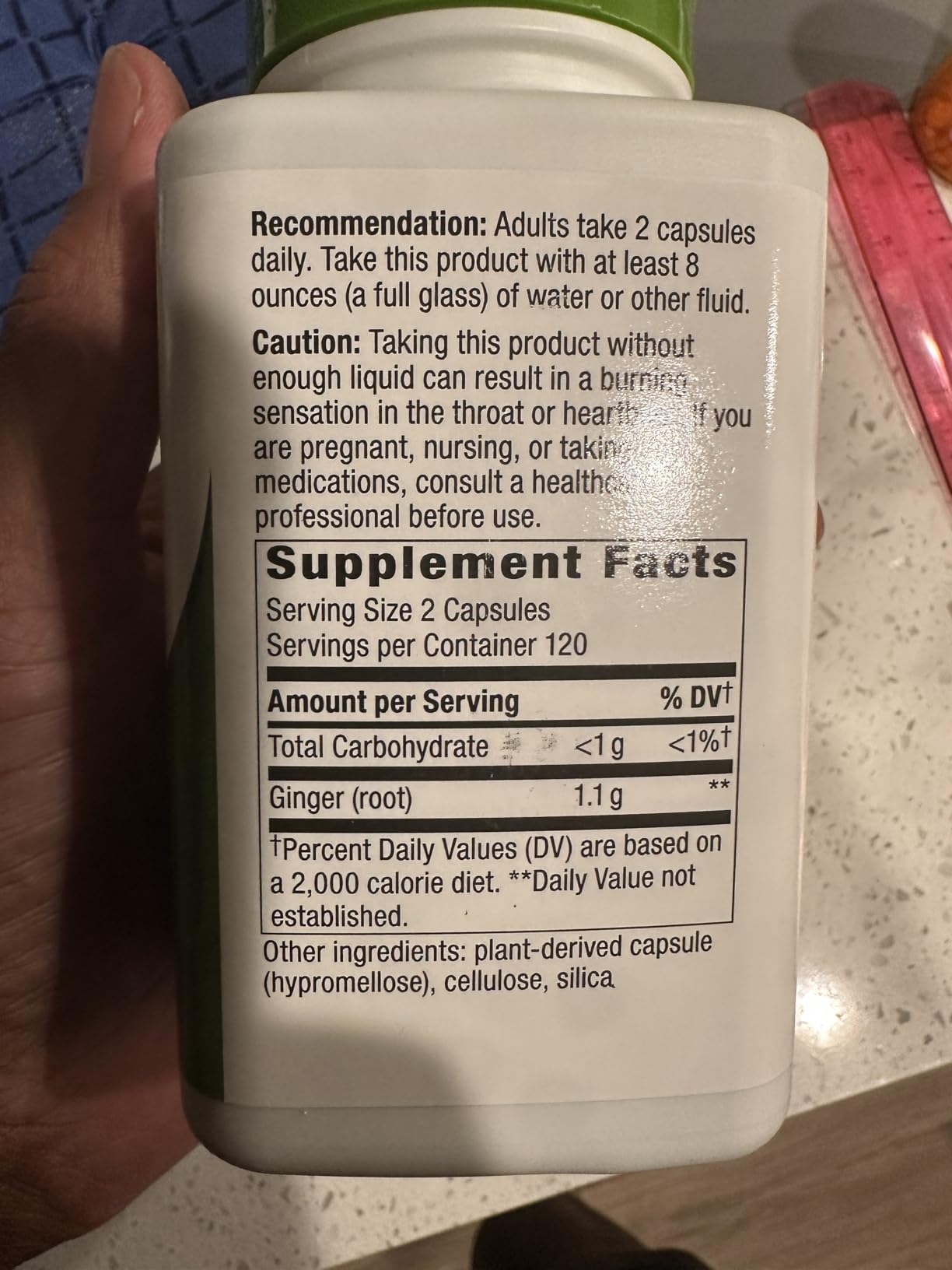 Nature's Way Ginger Root Capsules, 1,100 mg per Serving, Vegan, 240 ct | Non-GMO Project Verified Ginger Supplement for Digestive Comfort and Motion-related Nausea Support customer photo 1