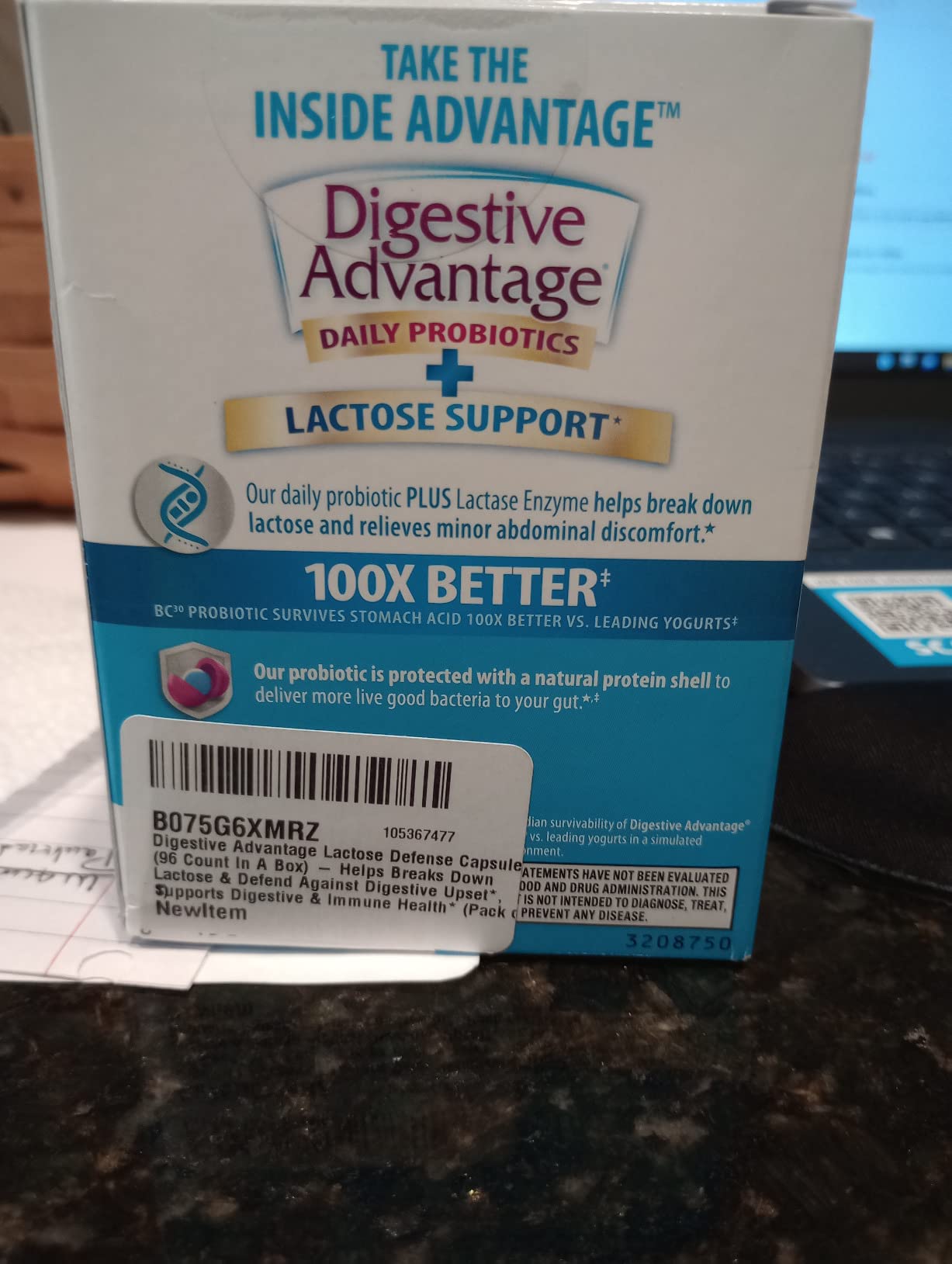 Digestive Advantage Probiotics + Lactase Digestive Enzymes For Digestive Health, Daily Probiotics For Women Men Occasional Bloating, Lactose Breakdown, Minor Abdominal Discomfort, Immune Support, 96ct customer photo 1
