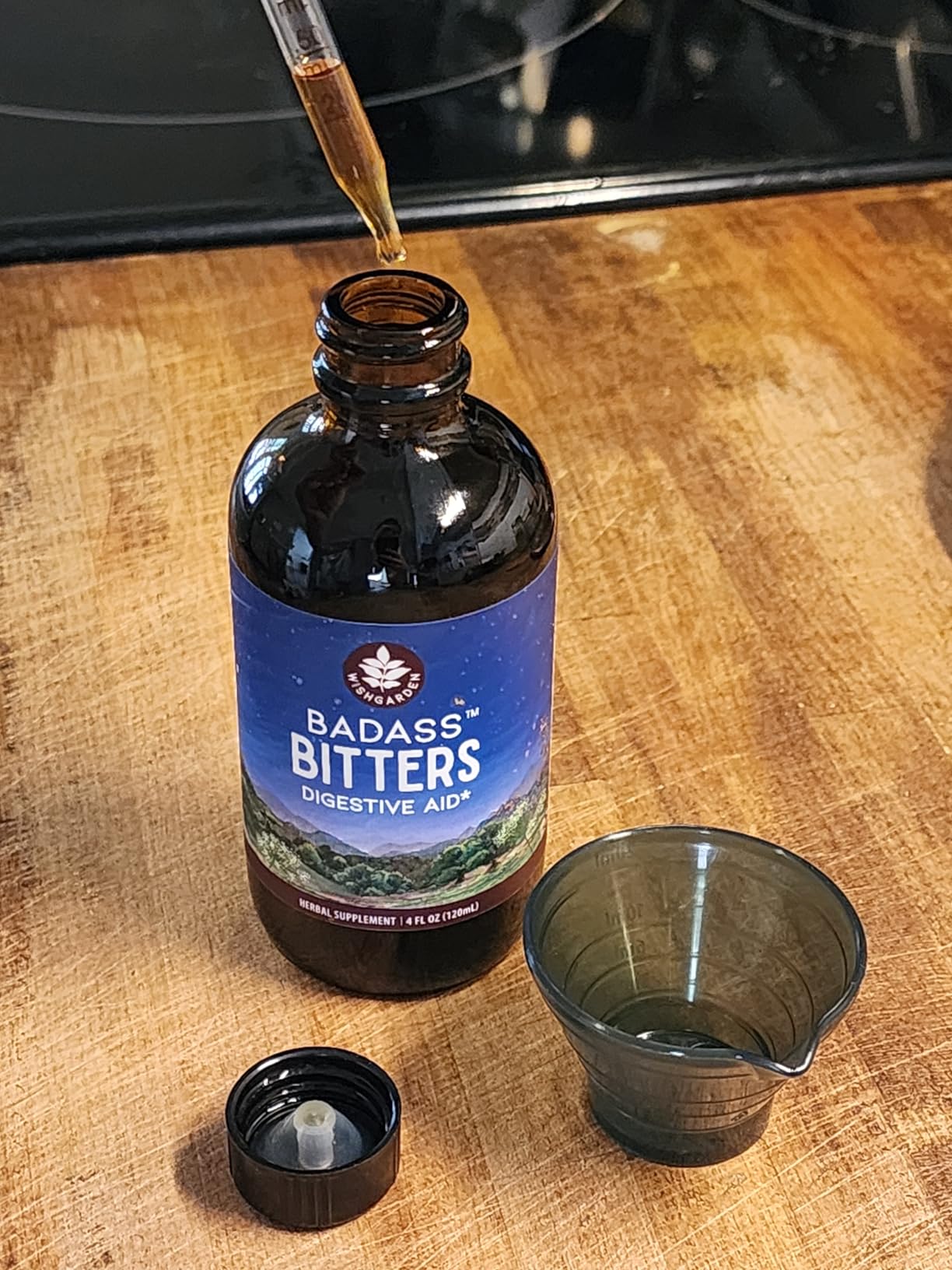 WishGarden Herbs Badass Bitters Spray, Pre-Meal Bloating & Digestion, 2oz | Organic Gentian Root, Fenugreek, Oregon Grape, Hops & Orange Peel, Swedish-Style Formula, Gluten-Free, Vegan customer photo 1