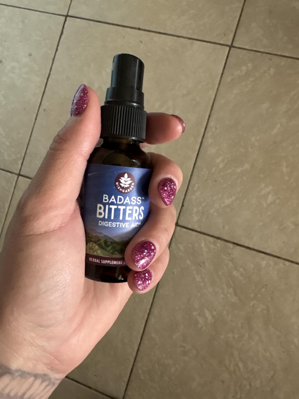 WishGarden Herbs Badass Bitters Spray, Pre-Meal Bloating & Digestion, 2oz | Organic Gentian Root, Fenugreek, Oregon Grape, Hops & Orange Peel, Swedish-Style Formula, Gluten-Free, Vegan customer photo 2