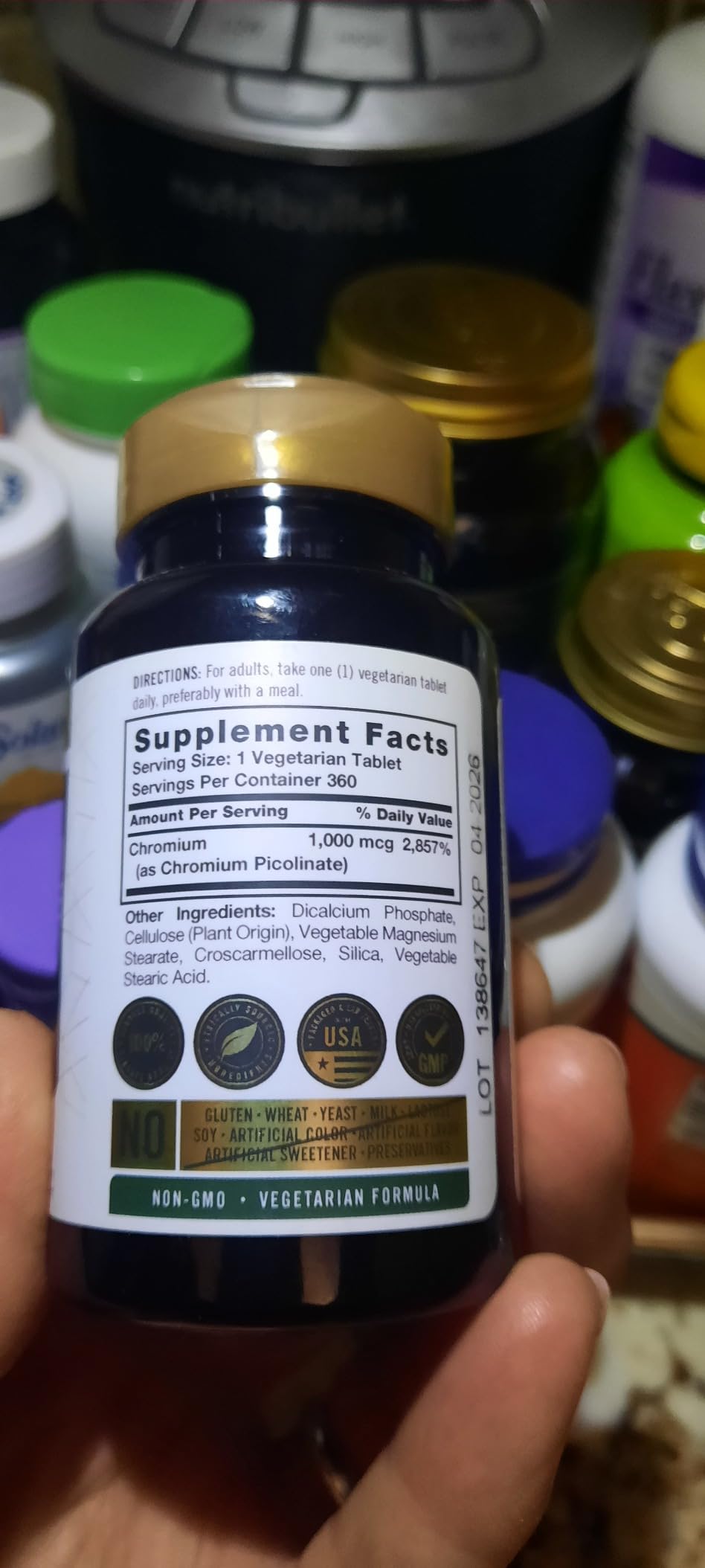 Carlyle Chromium Picolinate Supplement | 1000mcg | 360 Tablets | Vegetarian, Non-GMO, Gluten Free Formula customer photo 2