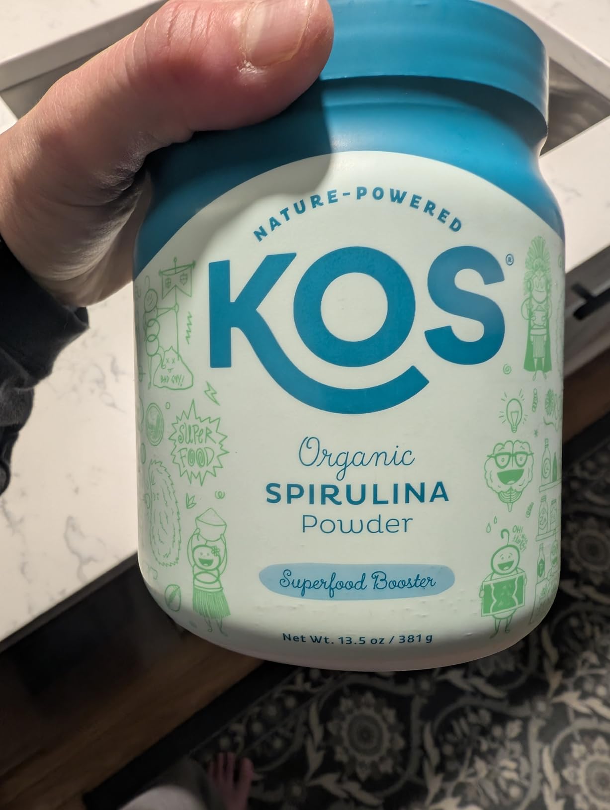KOS Organic Spirulina Powder - USDA Certified Organic, 109 Servings of Superfood Powder for Smoothies & Juices, Non-Irradiated Blue Green Algae, Plant Based with Antioxidants, Vegan (13.5oz) customer photo 2