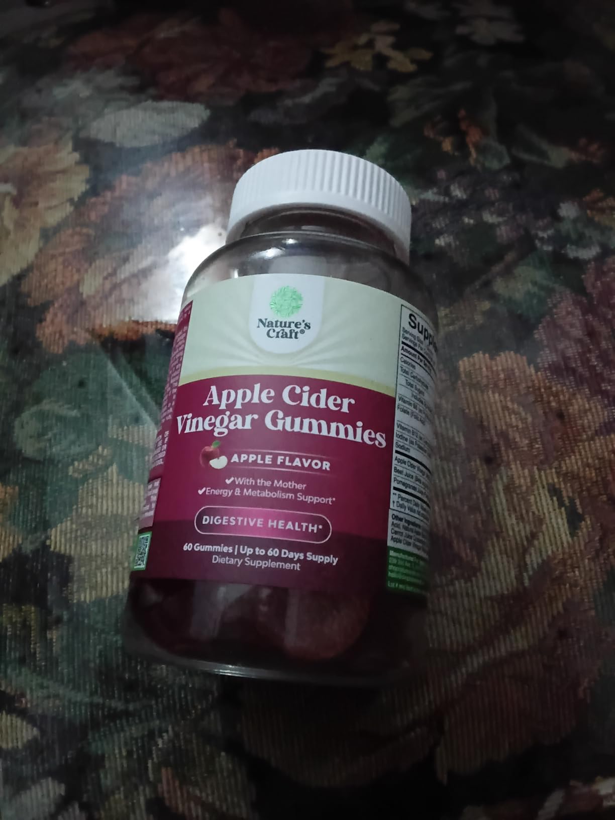 Apple Cider Vinegar Gummies with Mother - Cleanse & Detox ACV Gummies for Weight Loss, Gut Health, Bloating, Metabolism & Energy Support - ACV with Mother with B12 Vitamin, B6 & Pomegranate - 60 Ct customer photo 1