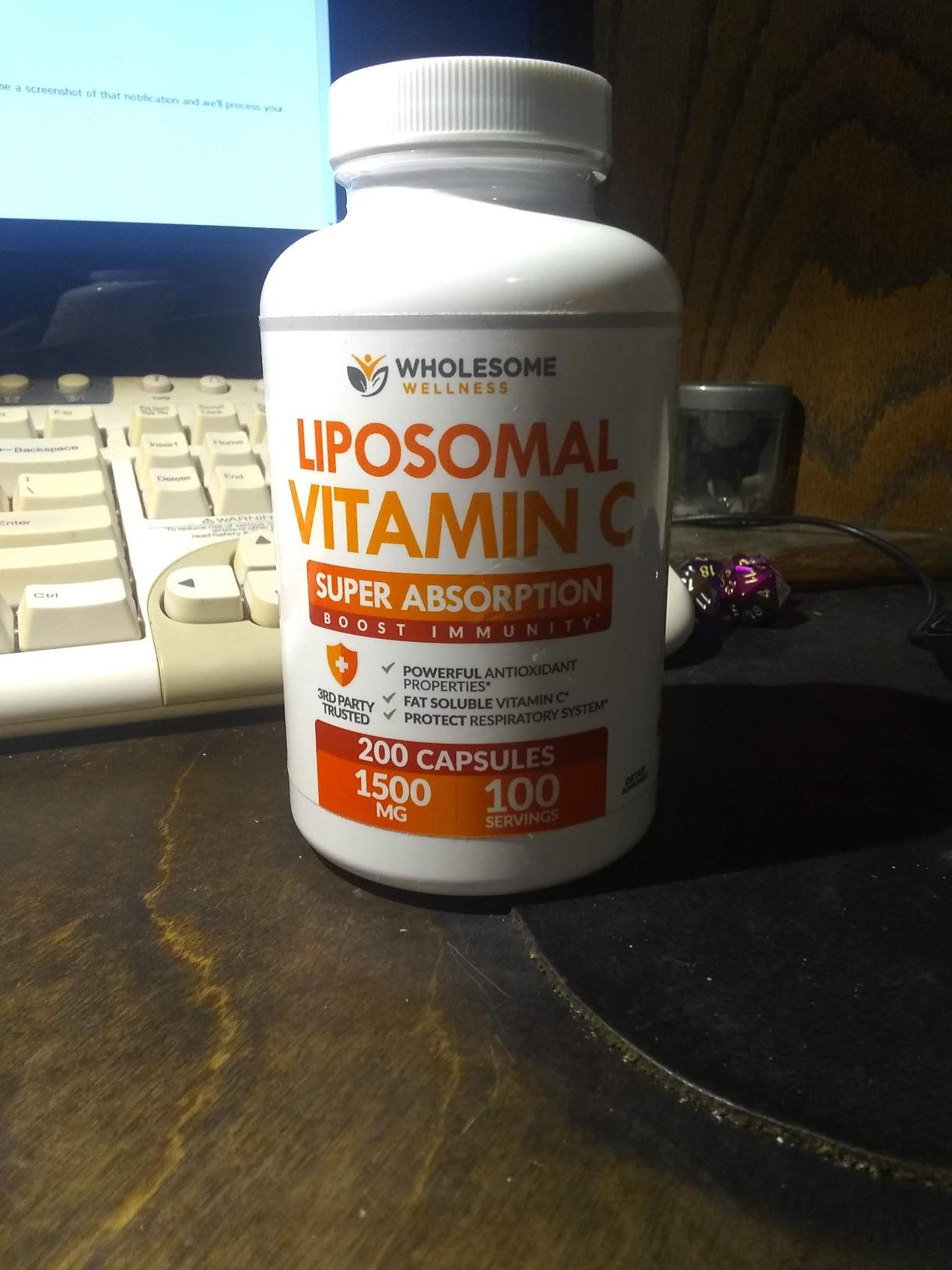 Wholesome Wellness Liposomal Vitamin C Capsules (200 Pills 1500mg Buffered) High Absorption, Immune System & Collagen Booster, High Dose Fat Soluble Immunity Support Ascorbic Acid, Natural Vegan customer photo 2