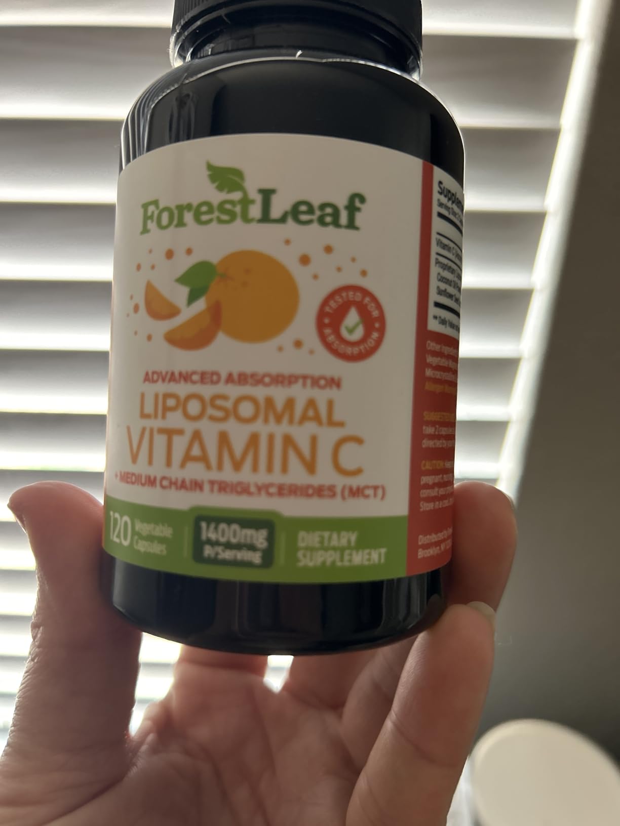 ForestLeaf Liposomal Vitamin C 1400mg Capsules | High Dose Vitamin C Liposomal Supplement w Coconut Oil Fatty Acids | Fast Absorption | Immune Support, Antioxidant, Collagen Production | 120 Vegan Cap customer photo 2