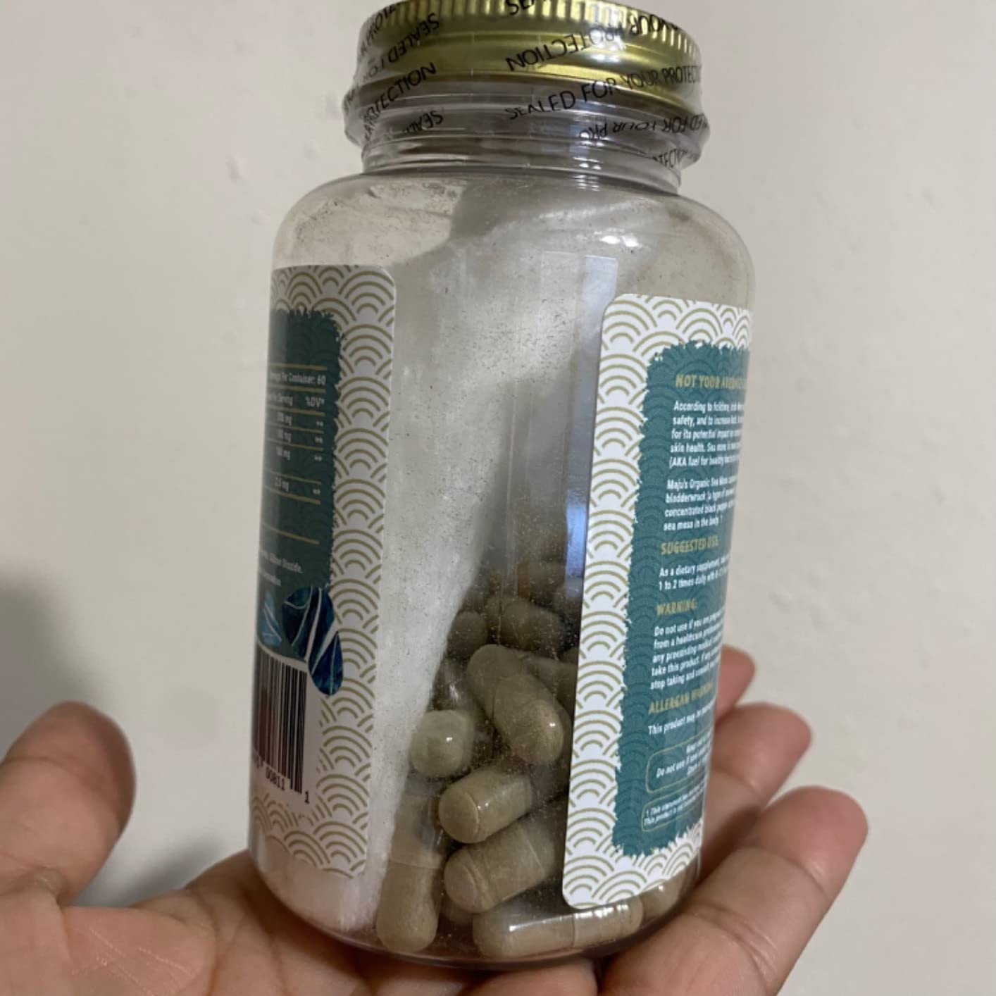 MAJU 4-in-1 Organic Sea Moss Capsules, Wild Chondrus Crispus, Seamoss w/Bladderwrack + Burdock Root, Stronger Than Gel, Irish, Sebi Inspired Raw Powder in Pills, 500 mg Capsule (60 ct) customer photo 1