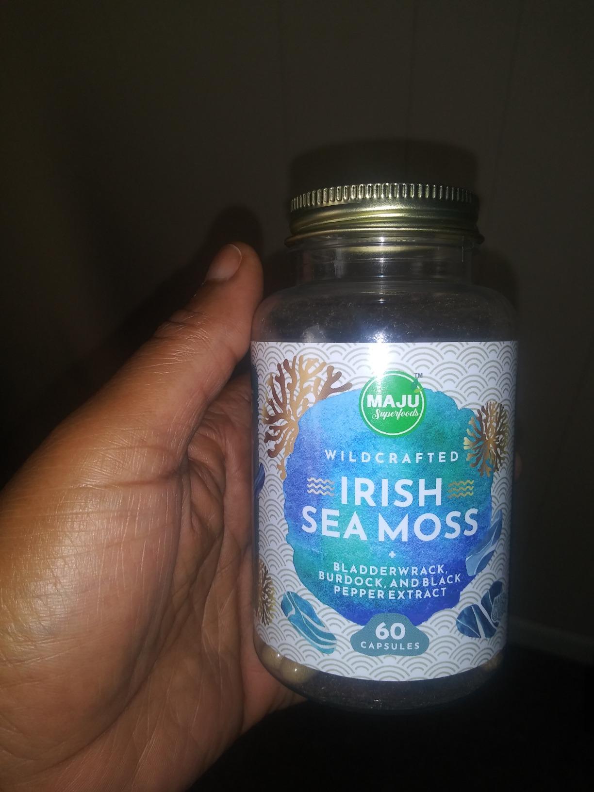 MAJU 4-in-1 Organic Sea Moss Capsules, Wild Chondrus Crispus, Seamoss w/Bladderwrack + Burdock Root, Stronger Than Gel, Irish, Sebi Inspired Raw Powder in Pills, 500 mg Capsule (60 ct) customer photo 2