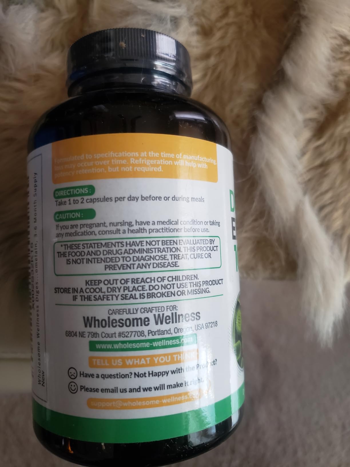 Wholesome Wellness Digestive Enzymes 1000MG Plus Prebiotics & Probiotics Supplement, 180 Capsules, Organic Plant-Based Vegan Formula for Digestion & Lactose with Amylase & Bromelain, 3-6 Months Supply customer photo 2