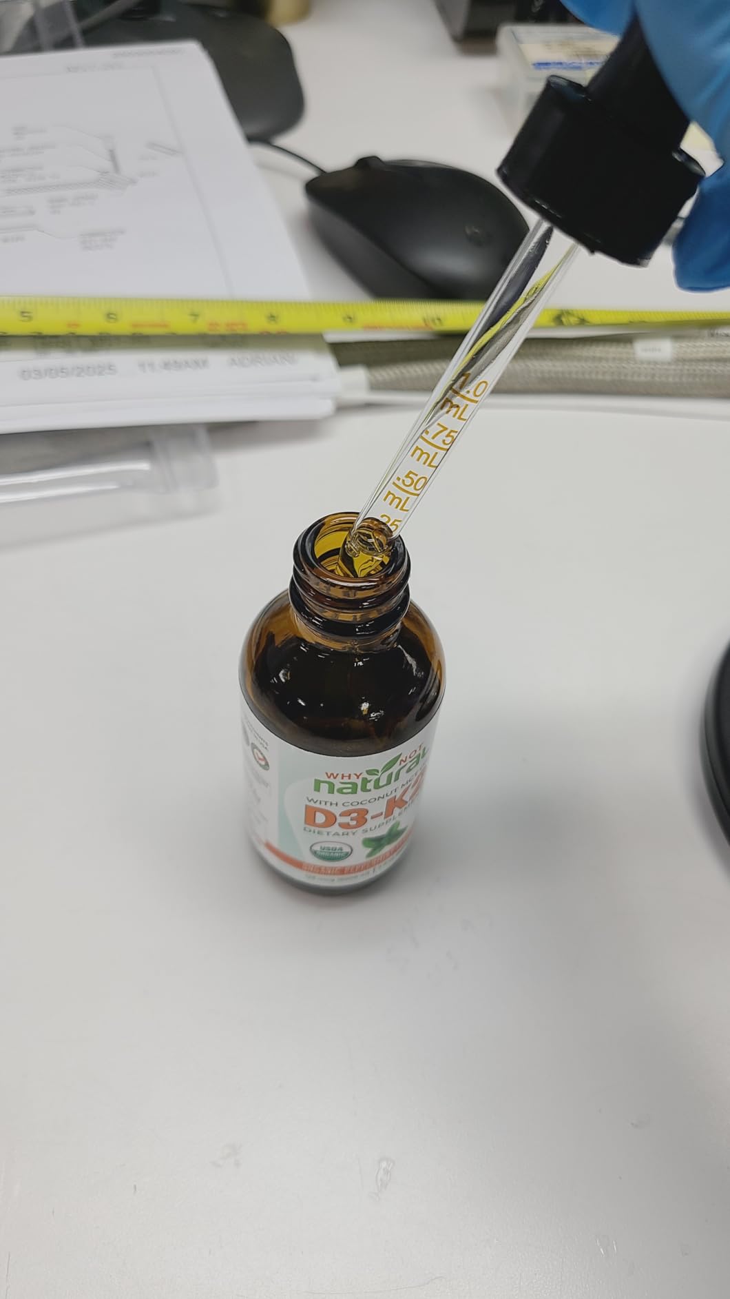 Why Not Natural Organic Vitamin D3 K2 (MK-7) Liquid Drops, 5000 IU of sublingual D3 with Coconut MCT Oil, for Strong Bones and Teeth, Heart and Immune Support customer photo 2