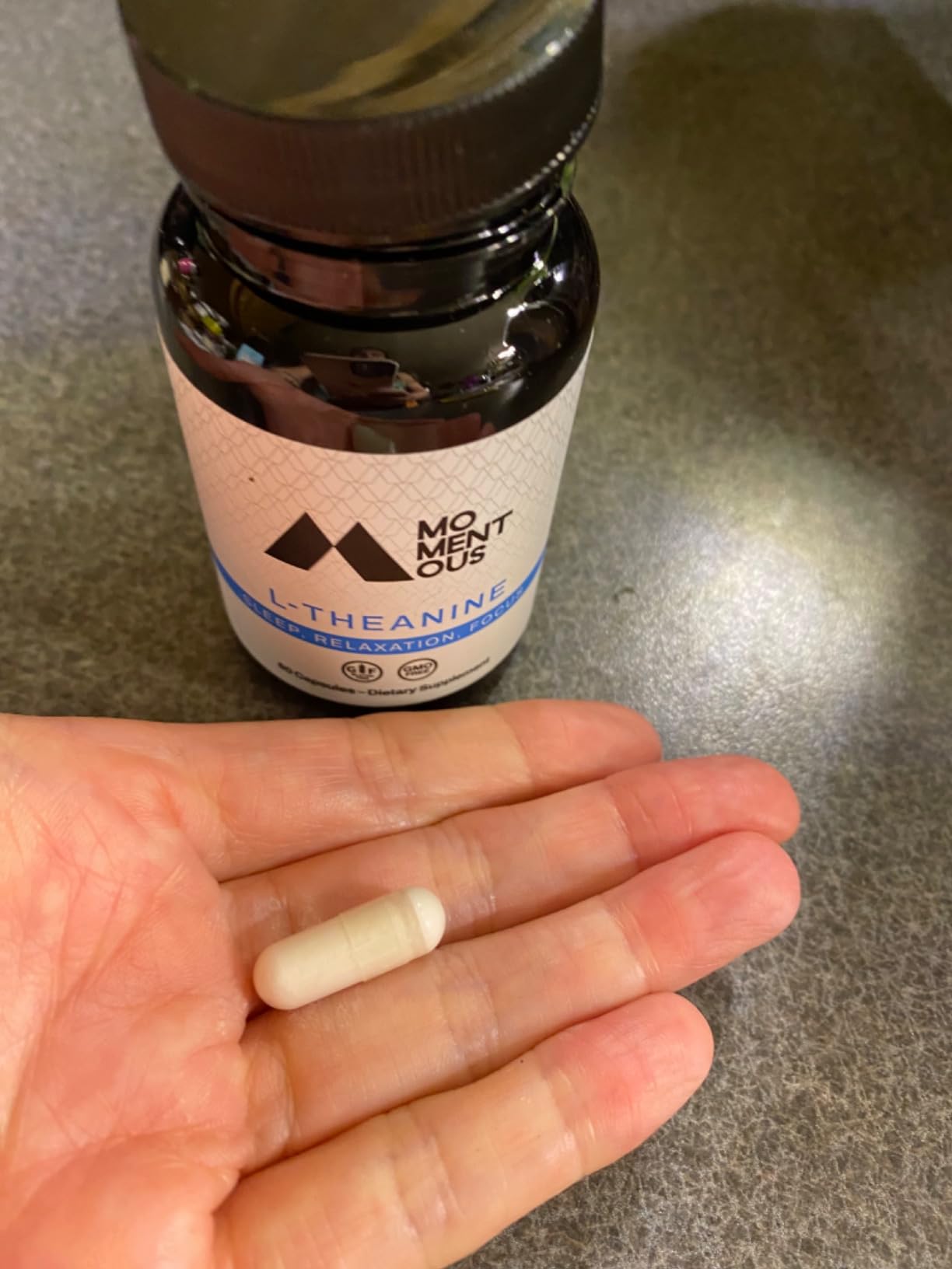 Momentous L-Theanine Supplement, Supports Relaxation & Focus, 200mg, NSF Certified for Sport, Non-GMO & Gluten-Free, 60 Servings customer photo 2