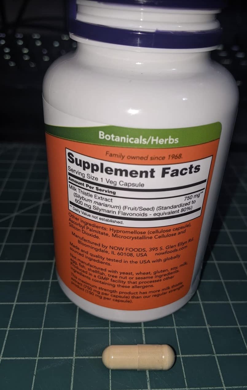 Now Foods Milk Thistle Extract 750 mg Silymarin (600 mg), Maximum Strength - 90 Veg Capsules customer photo 1