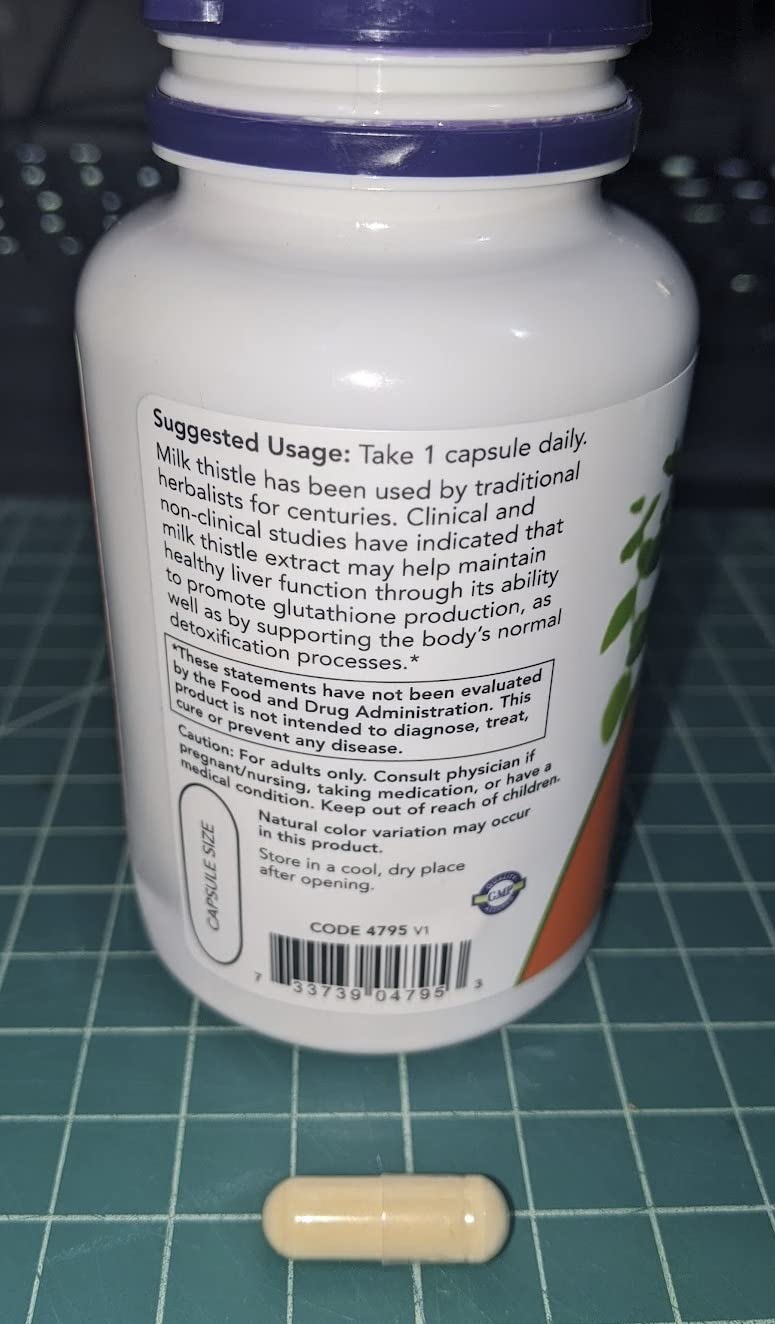 Now Foods Milk Thistle Extract 750 mg Silymarin (600 mg), Maximum Strength - 90 Veg Capsules customer photo 2