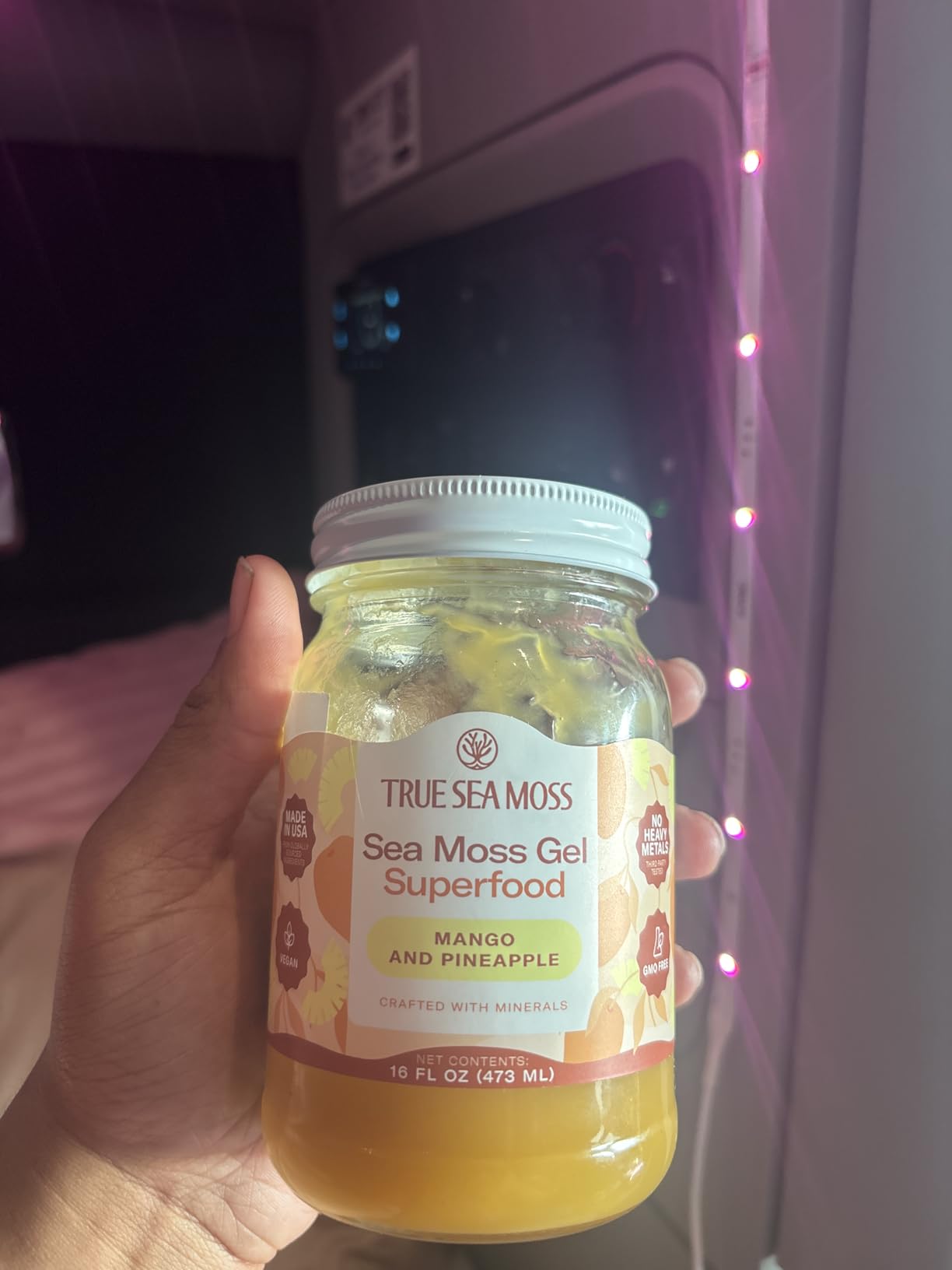 TrueSeaMoss Sea Moss Gel - Mango/Pineapple, Pack of 1 | No Sugar, Vegan, Non-GMO, GMP, Gluten-Free, Halal - Wildcrafted Seamoss & Jarred Fruits - Vitamins & Minerals customer photo 2