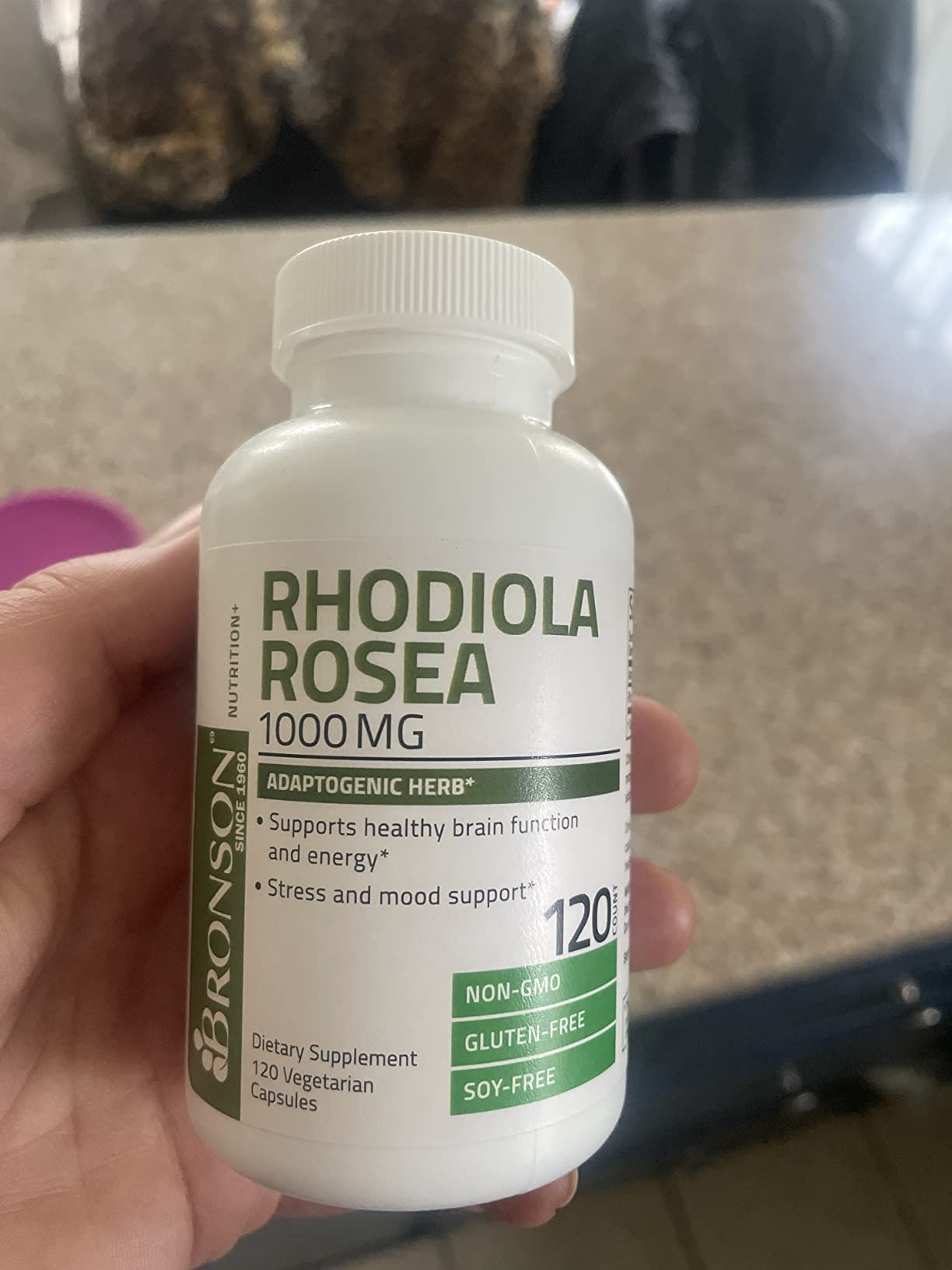 Bronson Rhodiola Rosea Adaptogen for Stress, Mood & Energy, 60 Capsules | Brain Health Support, Vegetarian, Non-GMO, Gluten-Free & Soy-Free customer photo 1