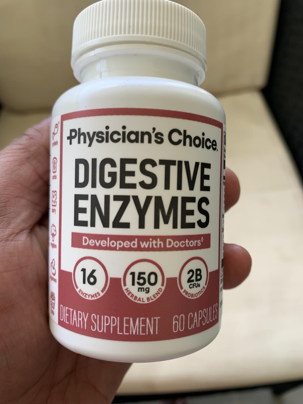 Physician's CHOICE Digestive Enzymes for Bloating & Digestion - Fast-Acting 16 Enzyme Formula with Organic Prebiotics & Probiotics for Gut & Digestive Health - Meal Time Discomfort Relief - 60 CT customer photo 1