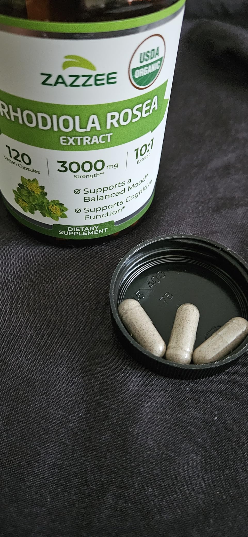 USDA Organic Rhodiola 10:1 Extract, 120 Capsules, 4 Month Supply | Energy, Stress & Mental Focus Support, Organic Herbal Supplement, Non-GMO, Made in the USA customer photo 2
