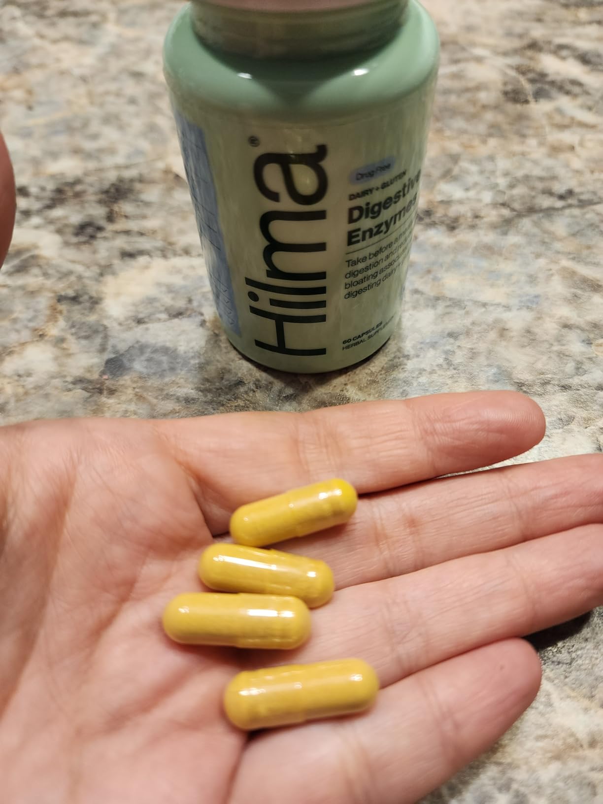 Hilma Dairy and Gluten Digestive Enzymes, 60 Vegan Capsules | Natural Gluten & Dairy Relief Pills for Gut Health & Bloating Relief with Lactase, Dandelion Root & Digestive Enzymes customer photo 1