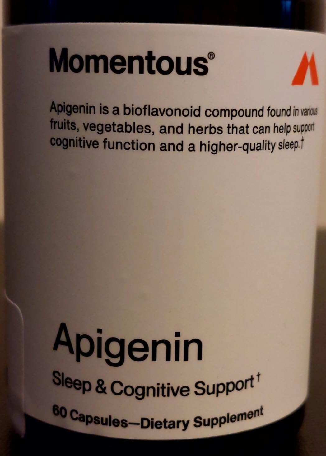 Momentous Apigenin Supplement Capsules, 50mg per Serving | Supports Sleep Quality & Relaxation, NSF Certified for Sport, Non-GMO & Gluten-Free, Cognitive Wellness Formula (60 Servings) customer photo 1