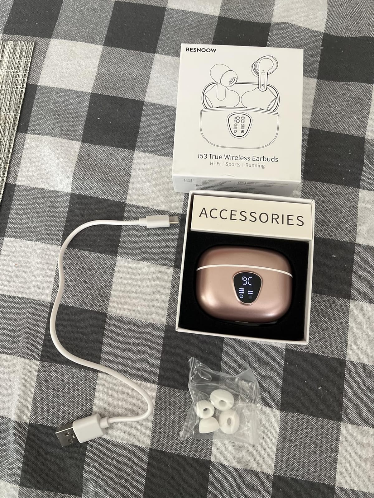 Wireless Earbuds, Bluetooth 5.4 Headphones HiFi Stereo (BESNOOW I53, Black) customer photo 1