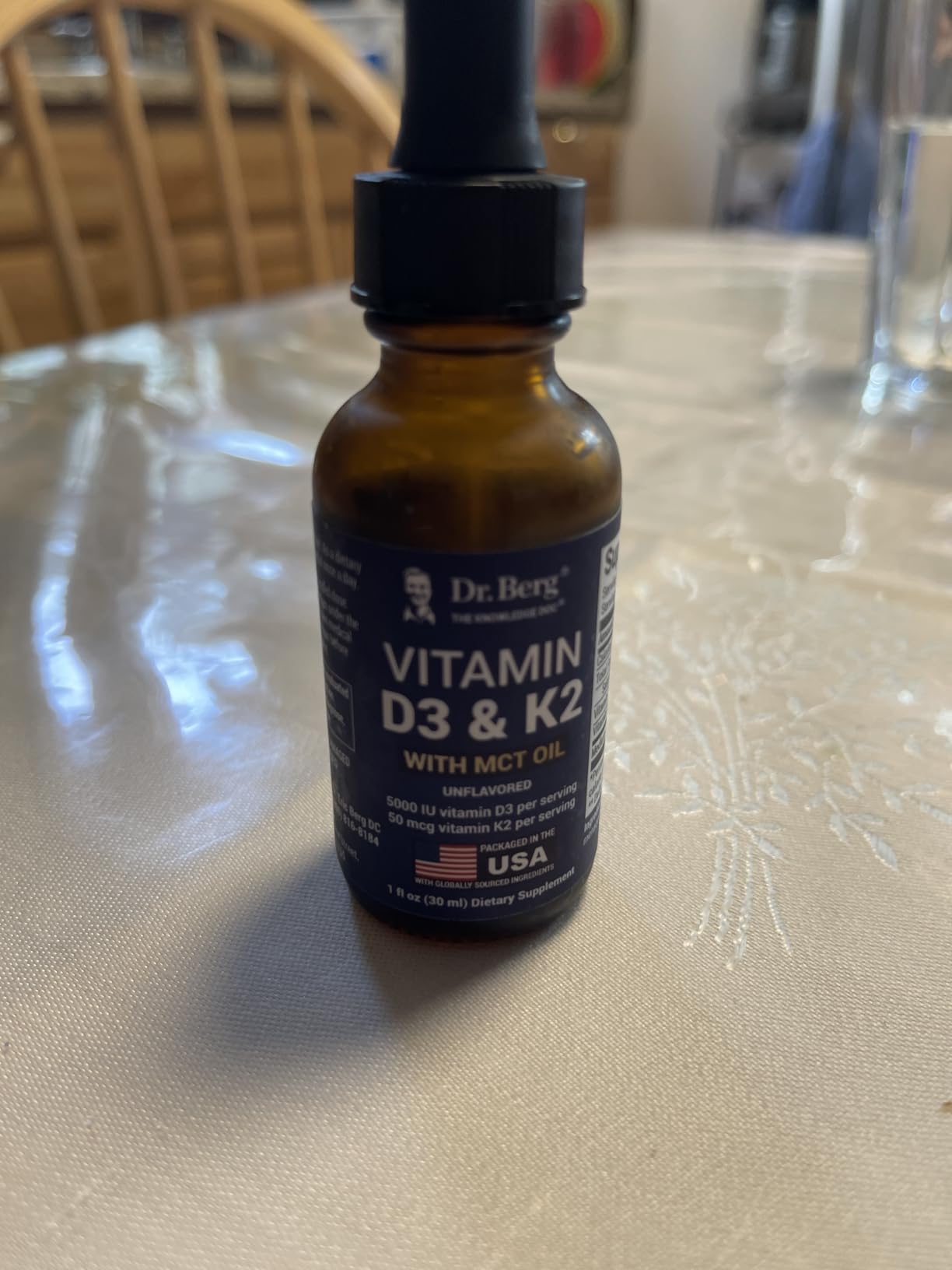 Dr. Berg Maximum Strength Vitamin D3 K2 Liquid Drops with MCT Oil - 5,000 IU Liquid Vitamin D3 with K2 - Supports Strong Bones, Heart, Energy, Immunity, and Overall Vitality - Unflavored 1 Fl Oz customer photo 2