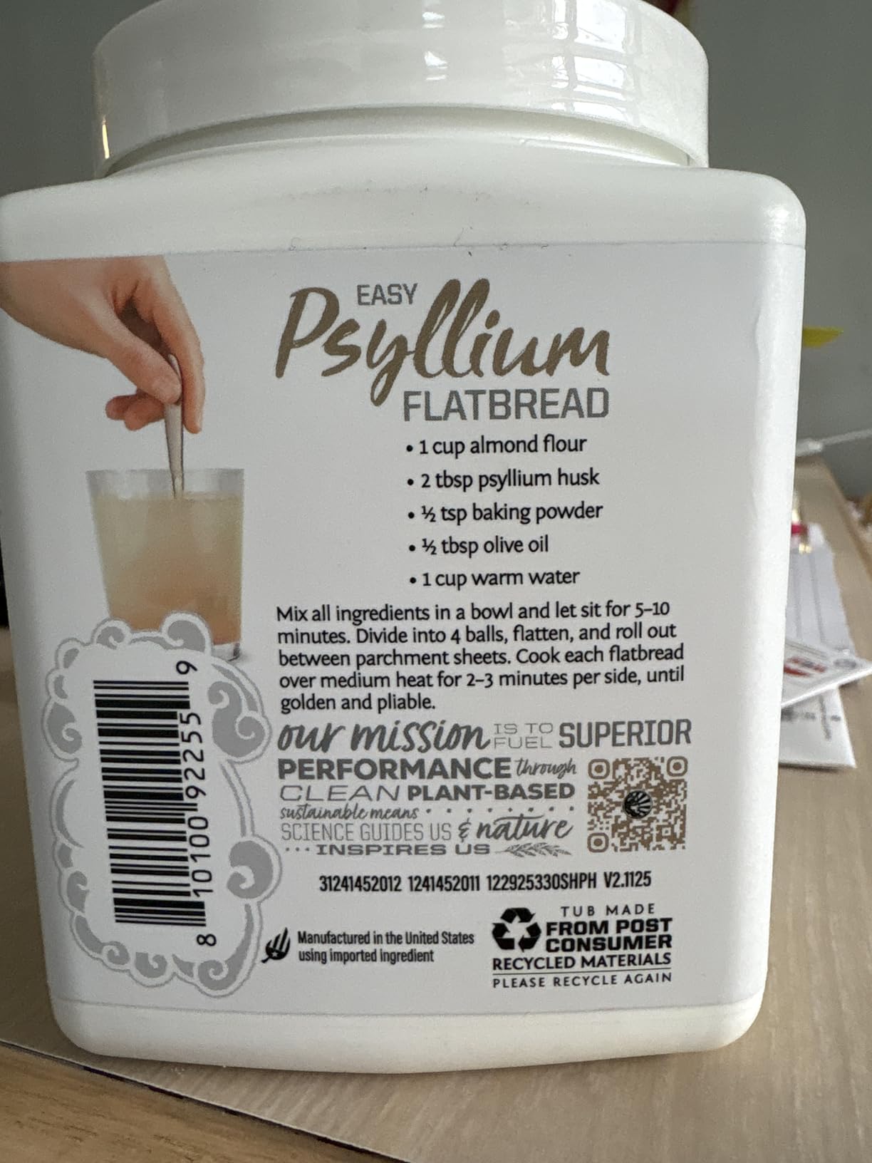 Sunwarrior Organic Psyllium Husk Powder - Plant-Based Fiber for Gut Health & Regularity - Supports Digestion & Satiety - Certified Organic, Gluten-Free, Non-GMO, Keto-Friendly - 11.6 oz customer photo 1