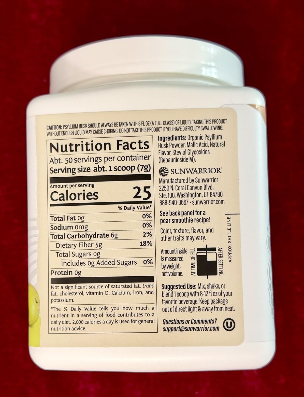 Sunwarrior Organic Psyllium Husk Powder - Plant-Based Fiber for Gut Health & Regularity - Supports Digestion & Satiety - Certified Organic, Gluten-Free, Non-GMO, Keto-Friendly - 11.6 oz customer photo 2