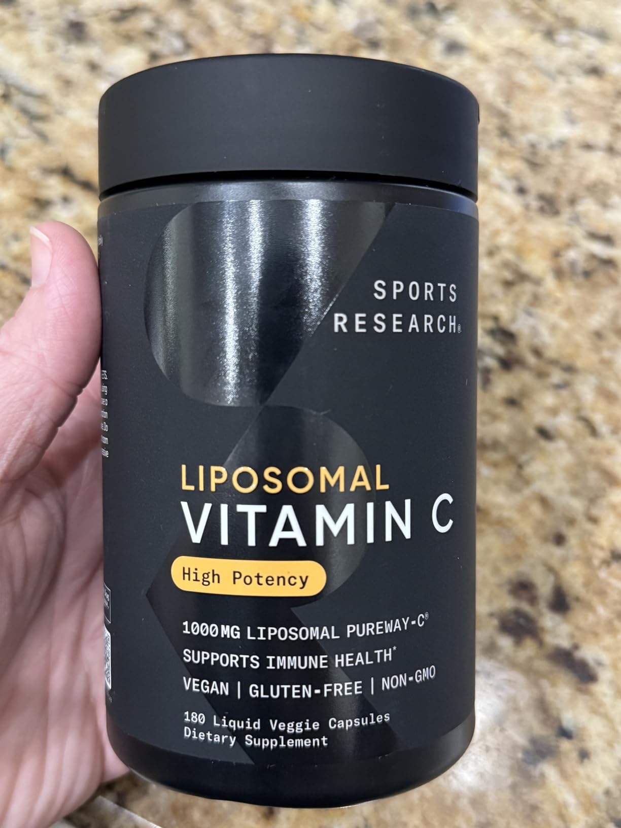 Sports Research Liposomal Vitamin C 1000mg, 180 Liquid Capsules | Antioxidant Activity & Immune Support - Enhanced Absorption - Non-GMO Verified & Gluten Free - Ascorbic Acid Vitamin C customer photo 1