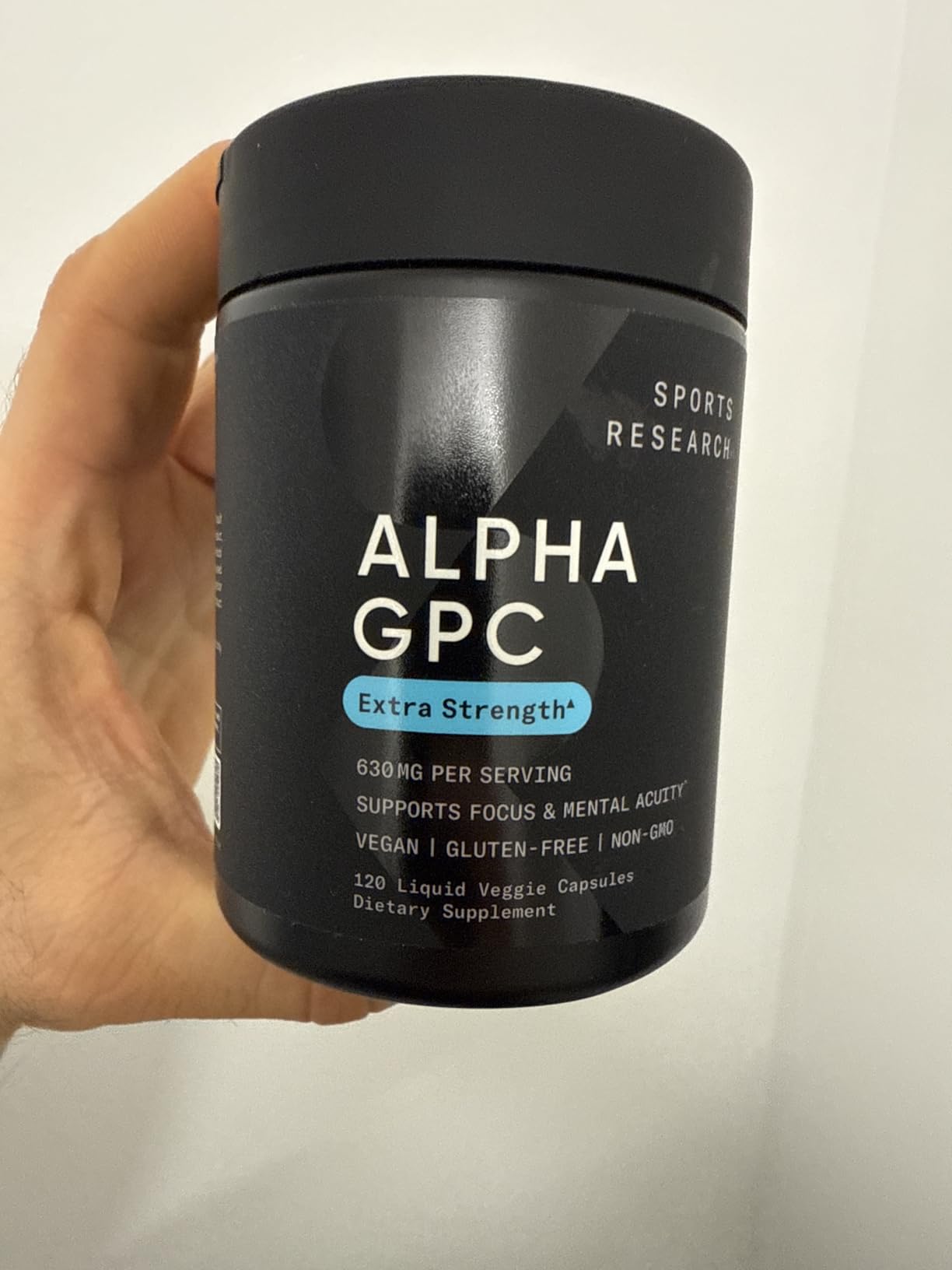 Sports Research Alpha GPC 630mg, 60 Liquid Capsules | Bioavailable Source of Choline | Focus & Cognitive Support | Vegan Certified, Non-GMO, Gluten Free - 30 Servings customer photo 2