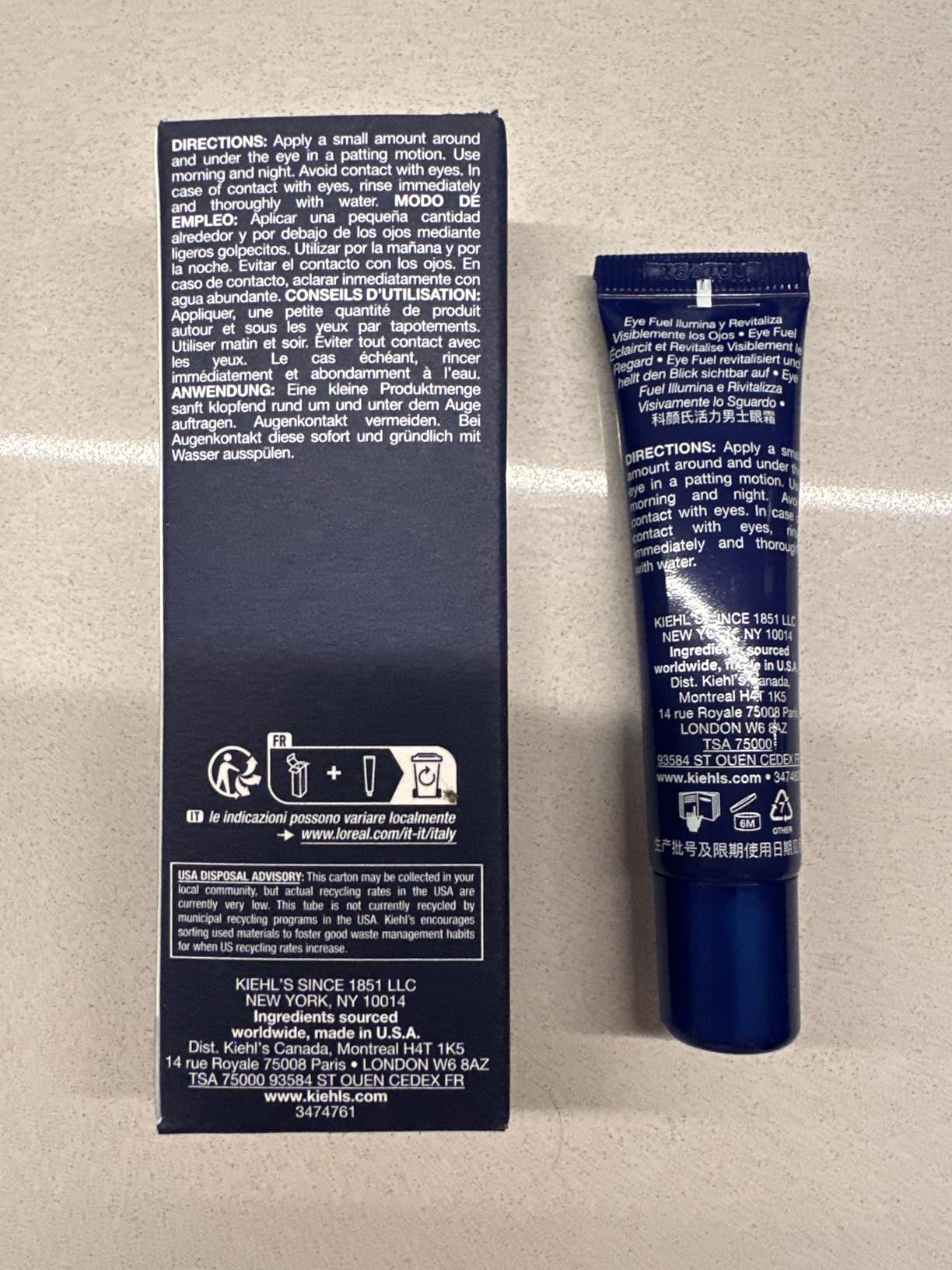 Kiehl's Facial Fuel Eye Cream - Reduces Dark Circles - 0.5 fl oz | Men's Eye Treatment for Puffiness Reduction - With Caffeine Formula - Instant Cooling Effect for Energized Eyes customer photo 1
