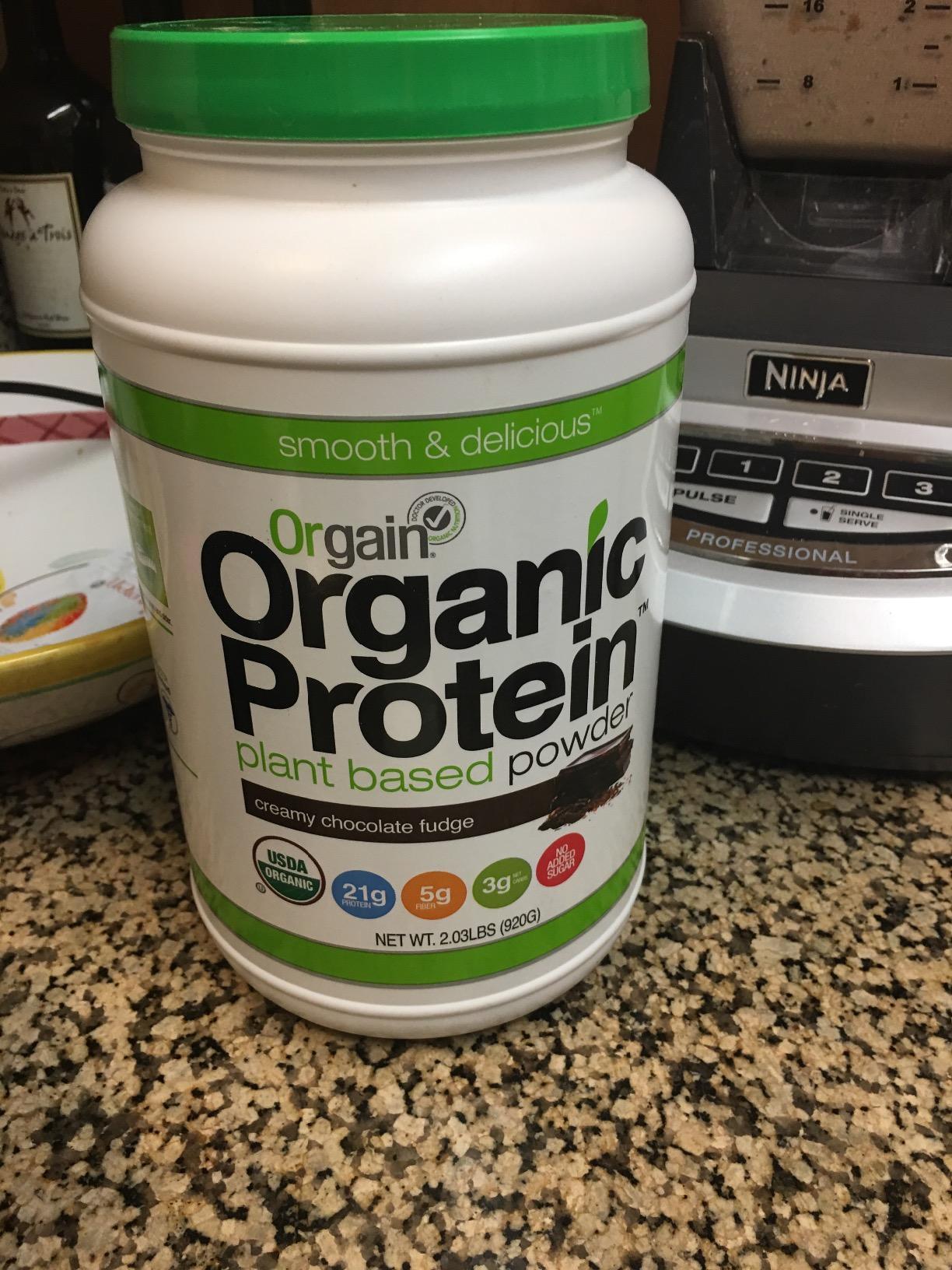 Orgain Organic Vegan Protein Powder, Creamy Chocolate Fudge - 21g Plant Protein, 6g Prebiotic Fiber, Low Net Carb, No Lactose Ingredients, No Added Sugar, Non-GMO, For Shakes & Smoothies, 2.03 lb customer photo 1