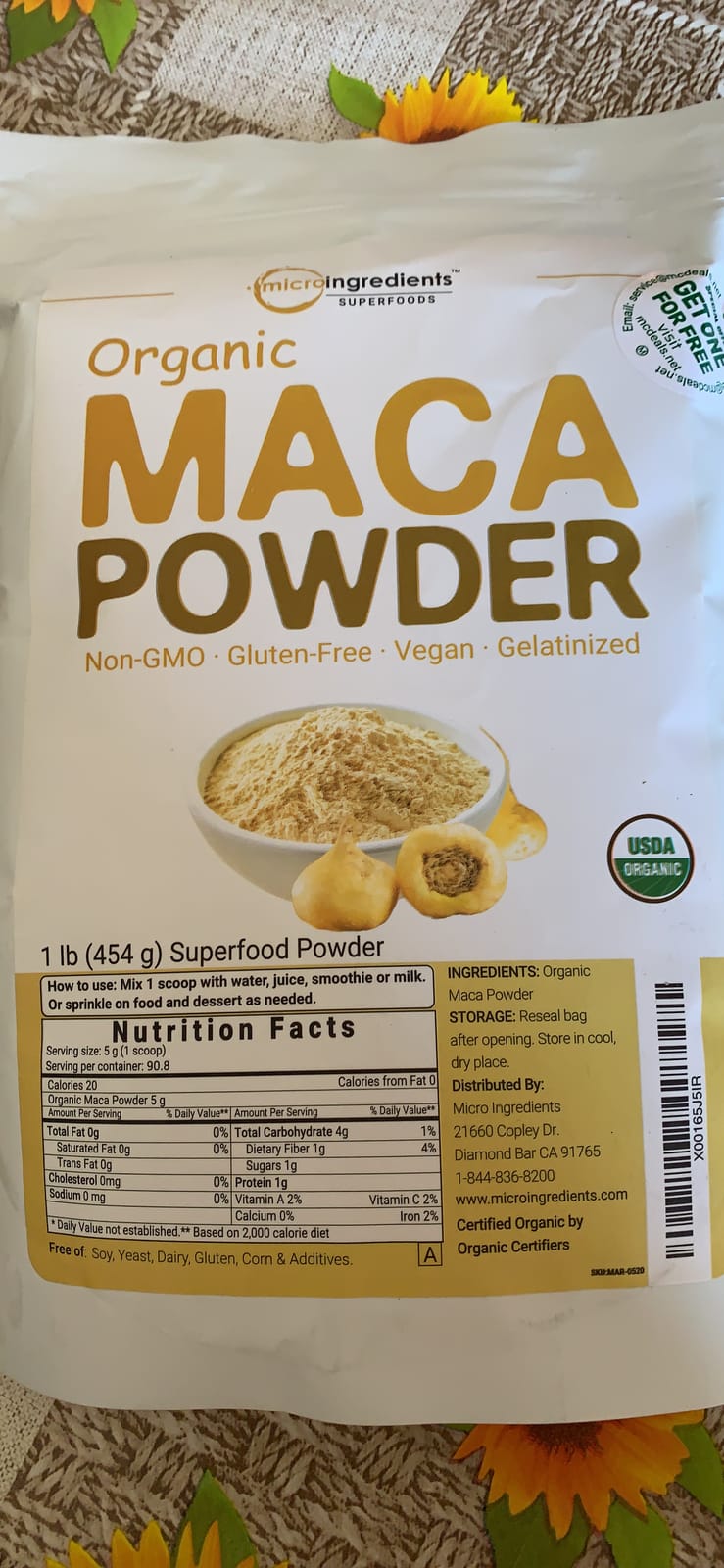 Micro Ingredients Organic Maca Root Powder, 2 Pound, Gelatinized for Better Absorption, Rich in Antioxidants, No GMOs, Vegan Friendly and Peru Origin customer photo 2