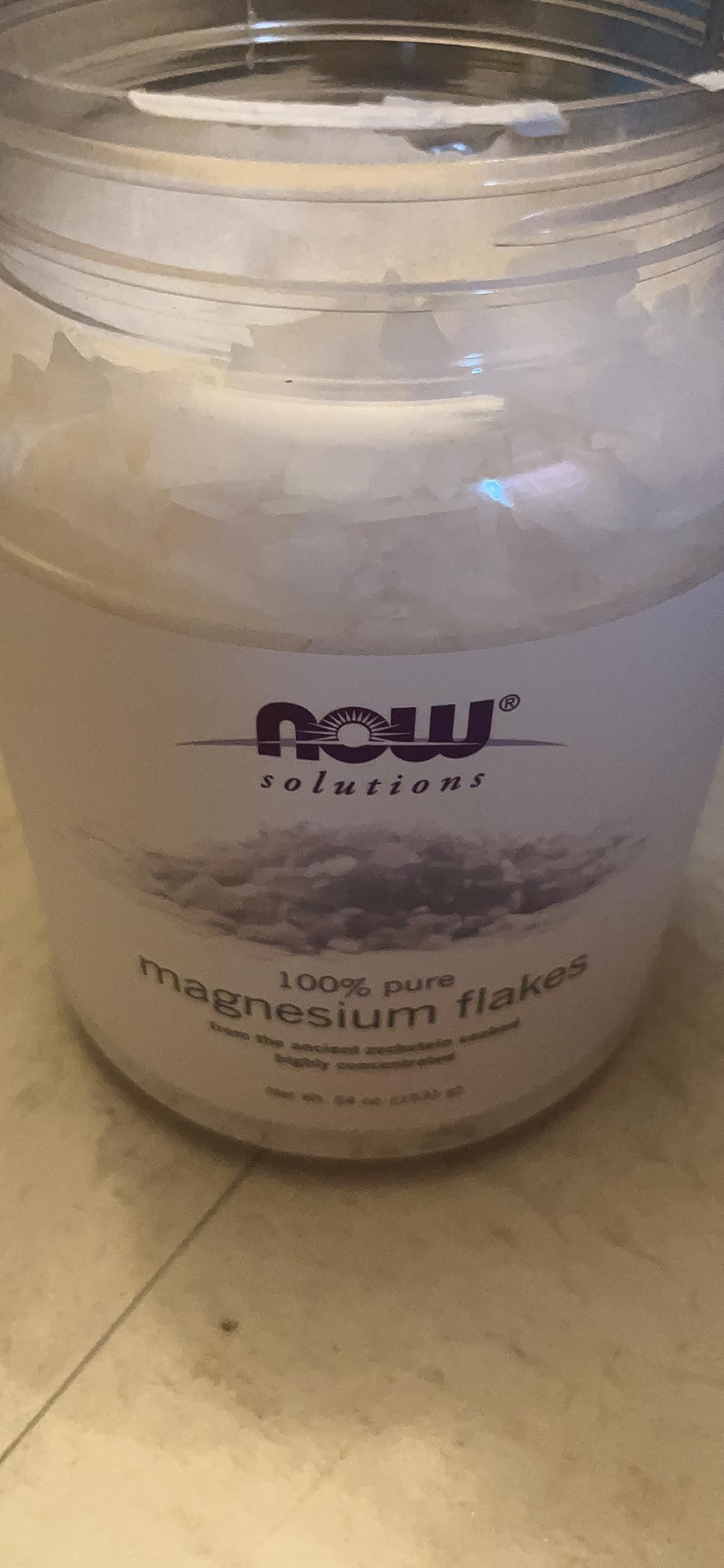 NOW Foods Solutions, Magnesium Flakes, 100% Pure, from the Ancient Seabed, Highly Concentrated, 54-Ounce customer photo 2