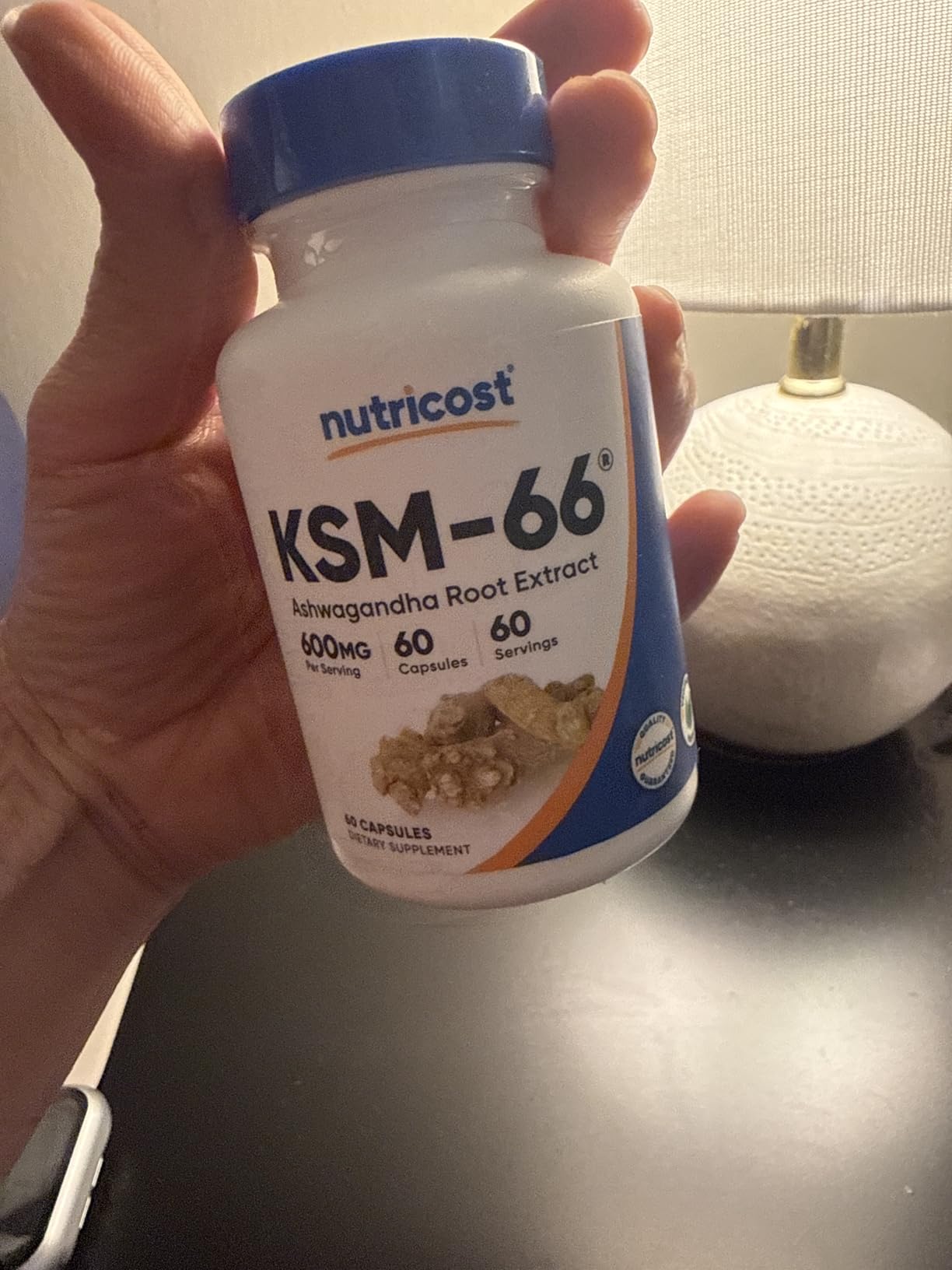 Nutricost KSM-66 Ashwagandha Root Extract (600mg) 60 Capsules | 5% Withanolides & BioPerine, Full-Spectrum Root Extract customer photo 1