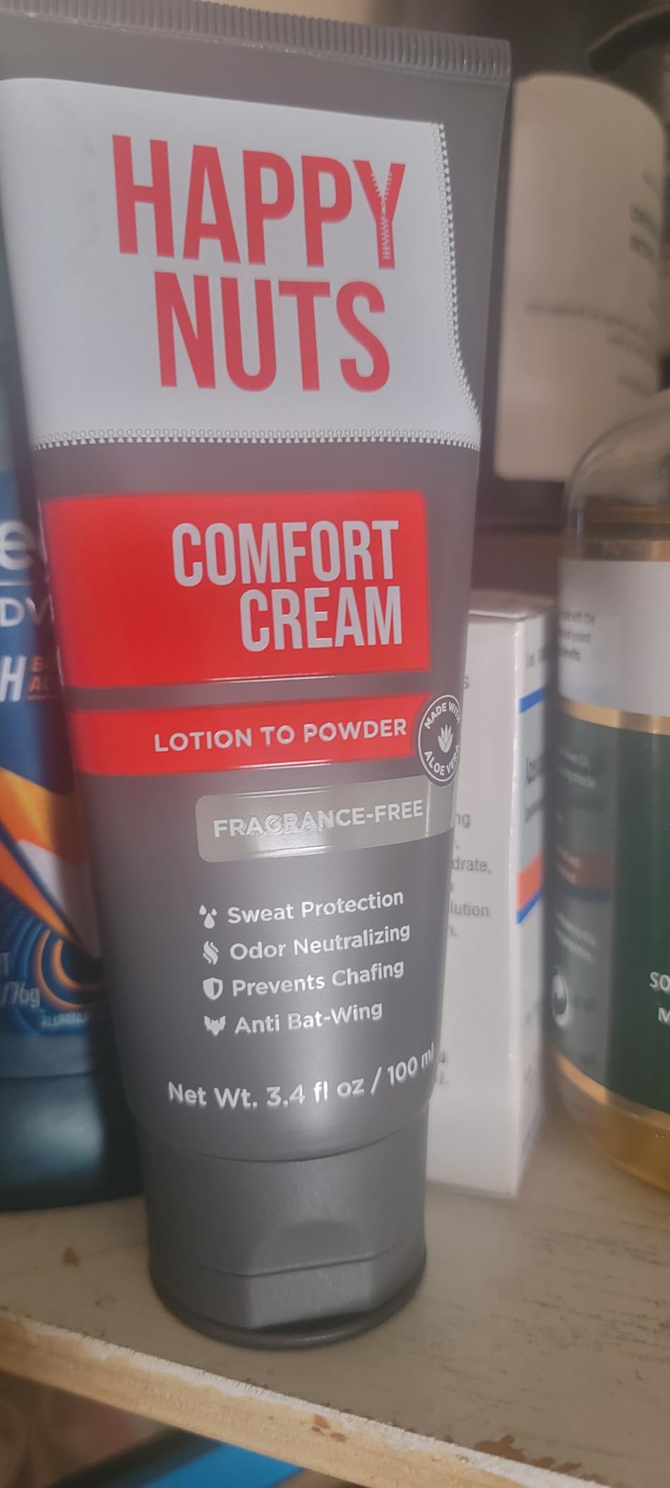 HAPPY NUTS Comfort Cream Deodorant For Men: Anti-Chafing Sweat Defense, Odor Control, Aluminum-Free, Travel Essential, Mens Deodorant & Hygiene Products for Men's Private Parts 3.4 Fl Oz - Original customer photo 1