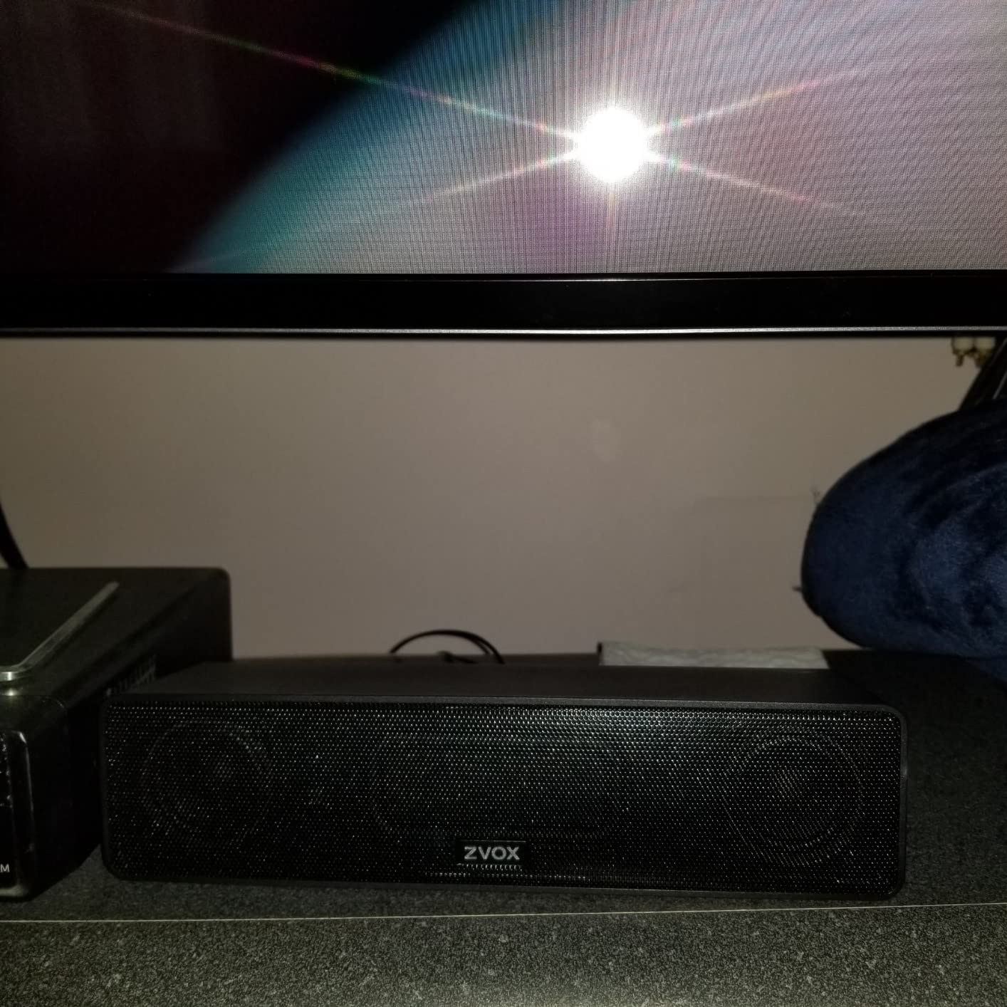 ZVOX AccuVoice AV100 Dialogue Clarifying Soundbar - 6 Levels of Voice Boost | Compact TV Speaker, AccuVoice Hearing Technology, Black customer photo 2