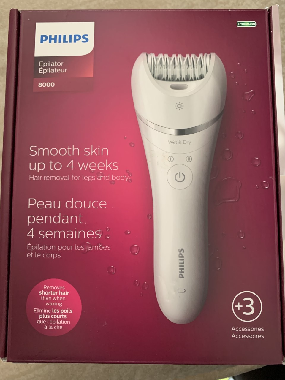 Philips Epilator Series 8000 for Women, with 3 Accessories, BRE700/04 customer photo 2
