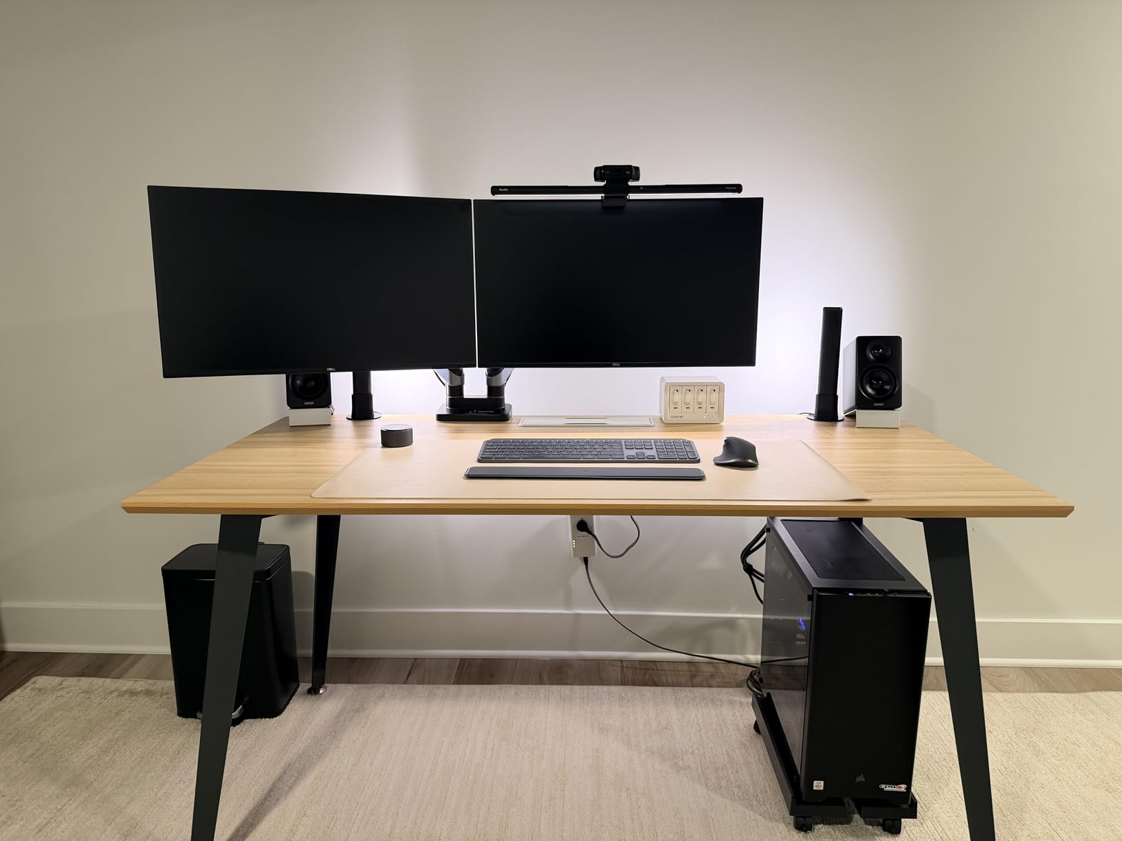 PAMO Cable Management Under Desk, Set of 2 - Black | Easy under-table mounting keeps cables organized, includes 10 cable ties for a clean and tidy office or home workspace customer photo 1