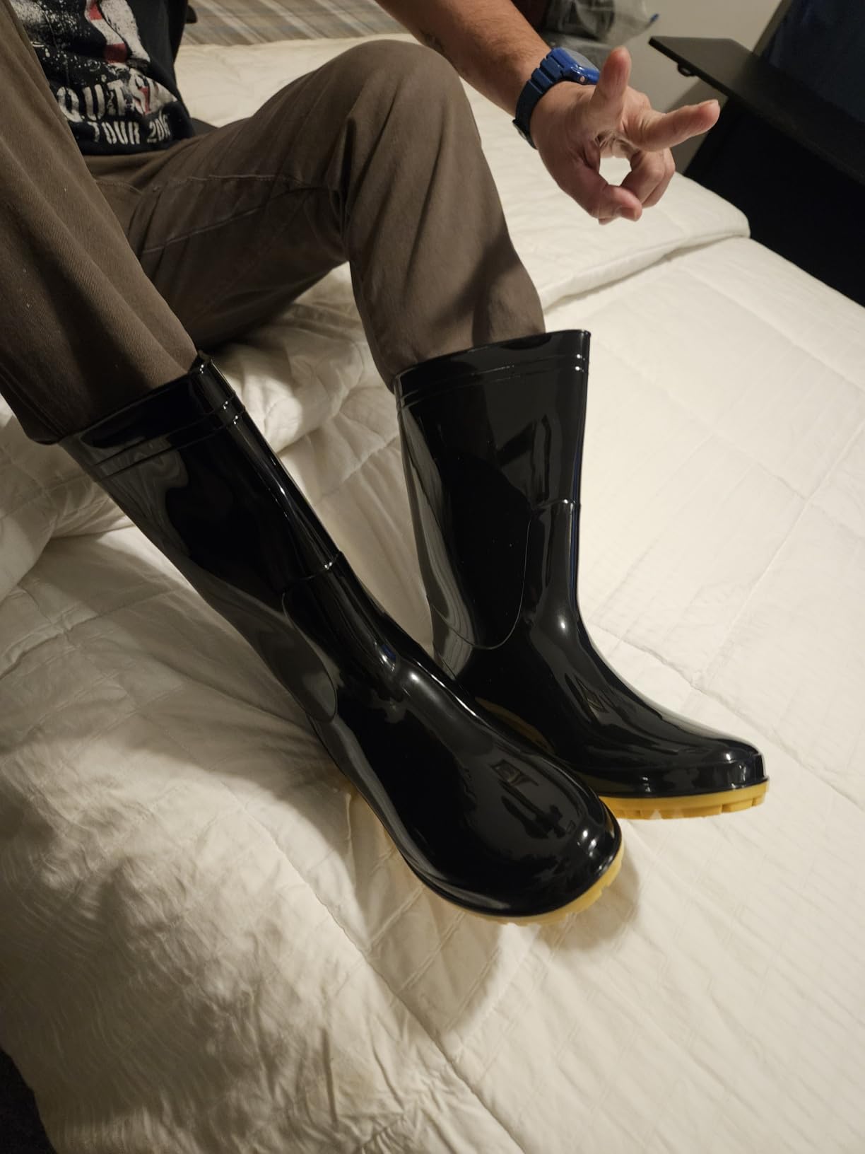 Men's Mid-Calf Rain Boots, Waterproof Anti-Slip work Rubber Boots customer photo 1