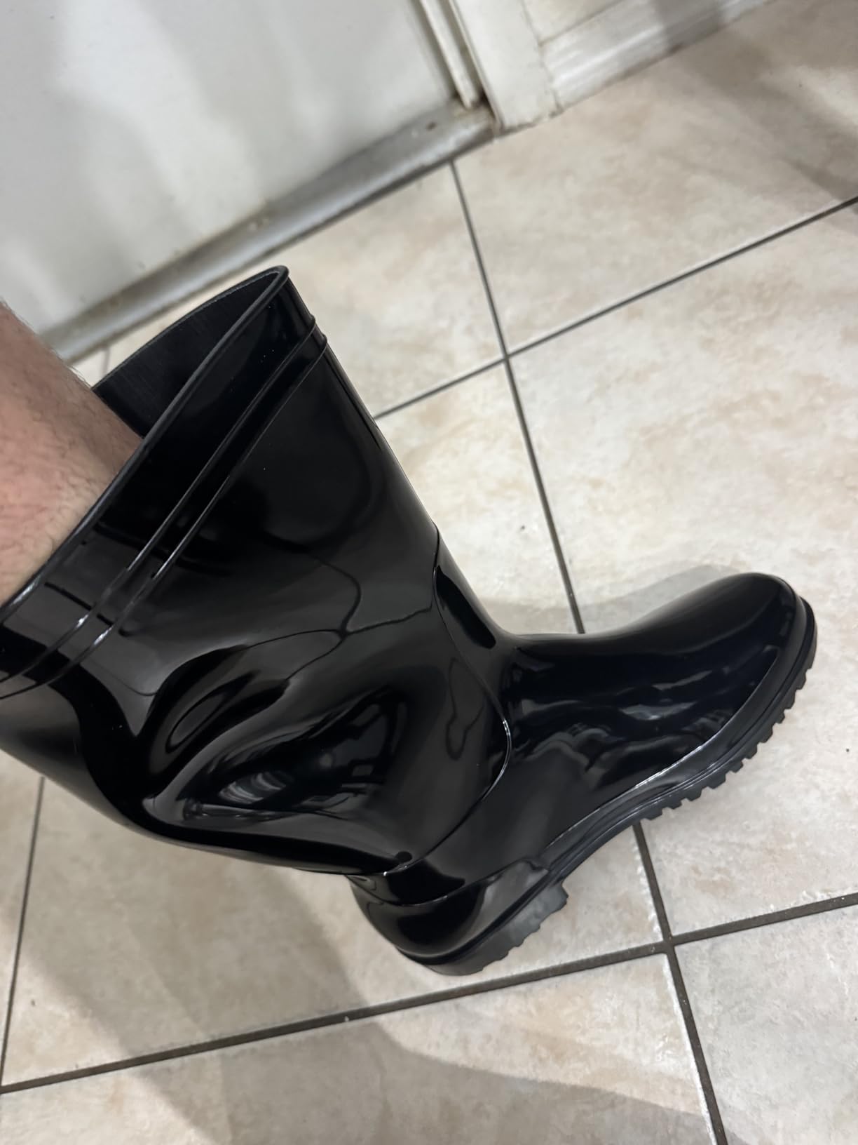 Men's Mid-Calf Rain Boots, Waterproof Anti-Slip work Rubber Boots customer photo 2