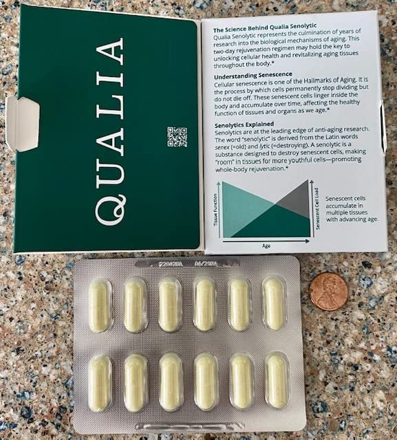 Qualia Senolytic | 1400mg Fisetin for Healthy Aging & Vitality | 1400mg fisetin, clinically tested; clears senescent zombie cells; supports healthy aging, vitality & recovery; 2-day dose customer photo 1