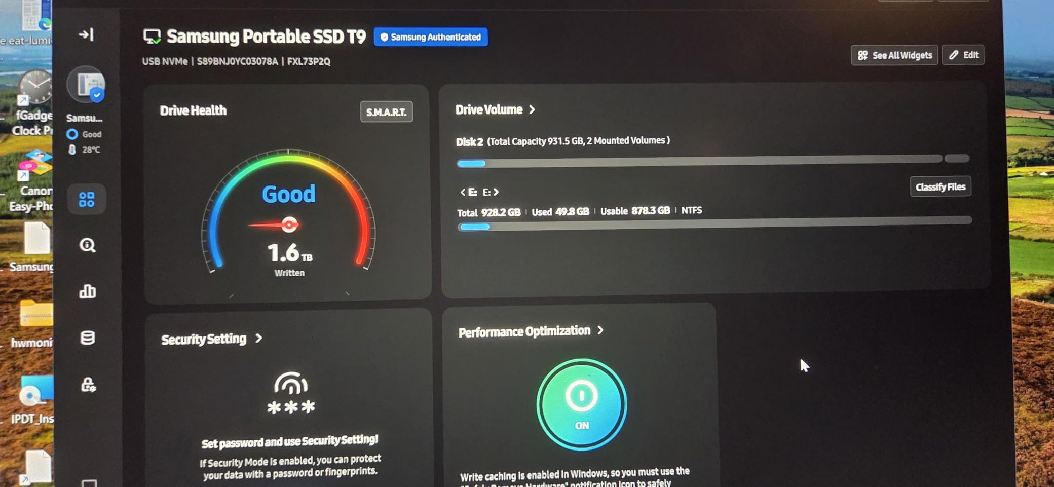 Samsung T9 Portable SSD 1TB, USB 3.2 Gen 2x2, Up to 2,000 MB/s customer photo 1